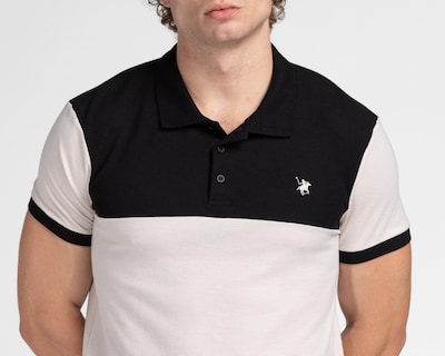 Foto 3 | Playera Polo York Team Polo Club Negra y Beige para Hombre