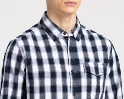 Foto 4 | Camisa de Moda de Algodón Refill Regular a Cuadros