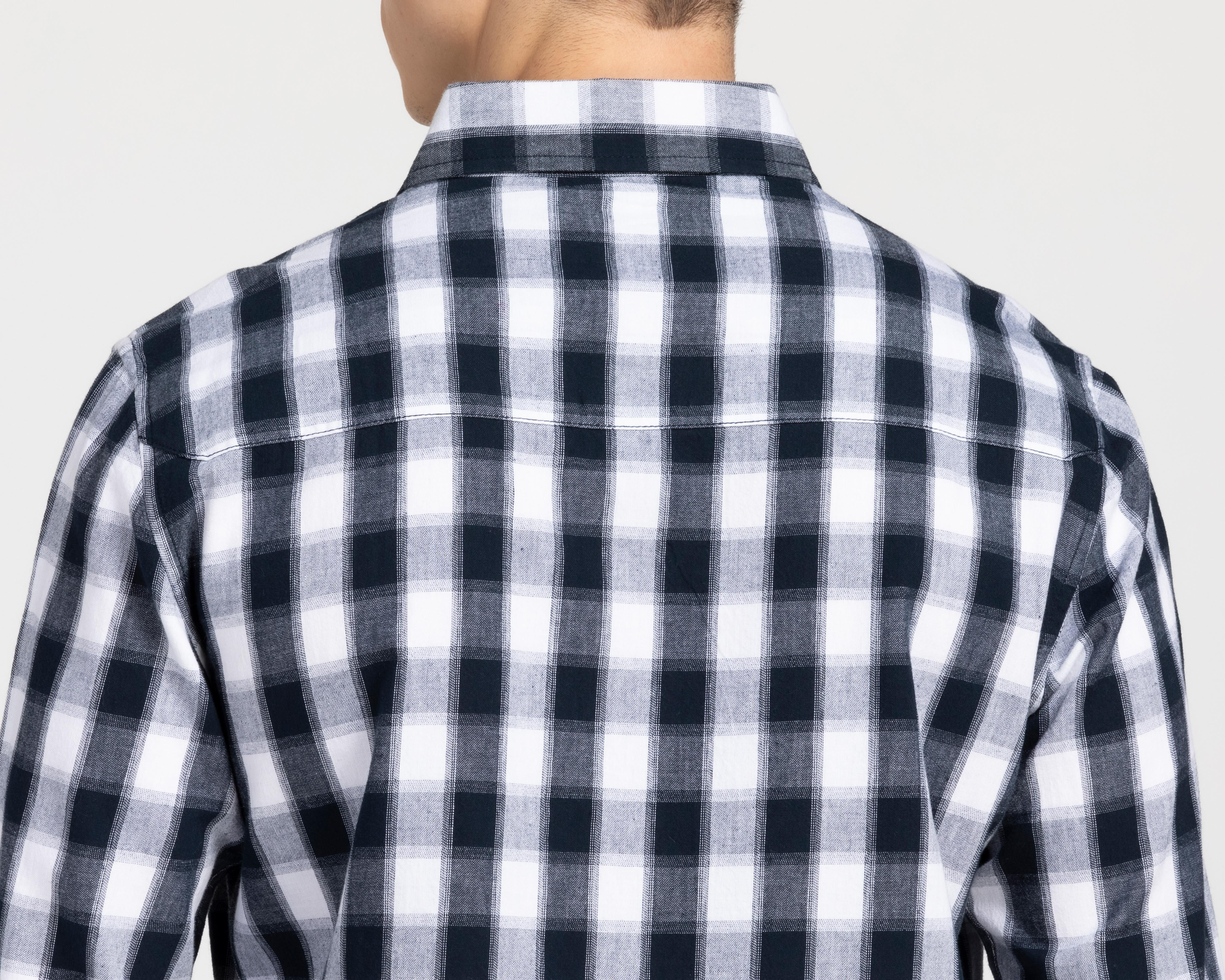 Foto 5 | Camisa de Moda de Algodón Refill Regular a Cuadros