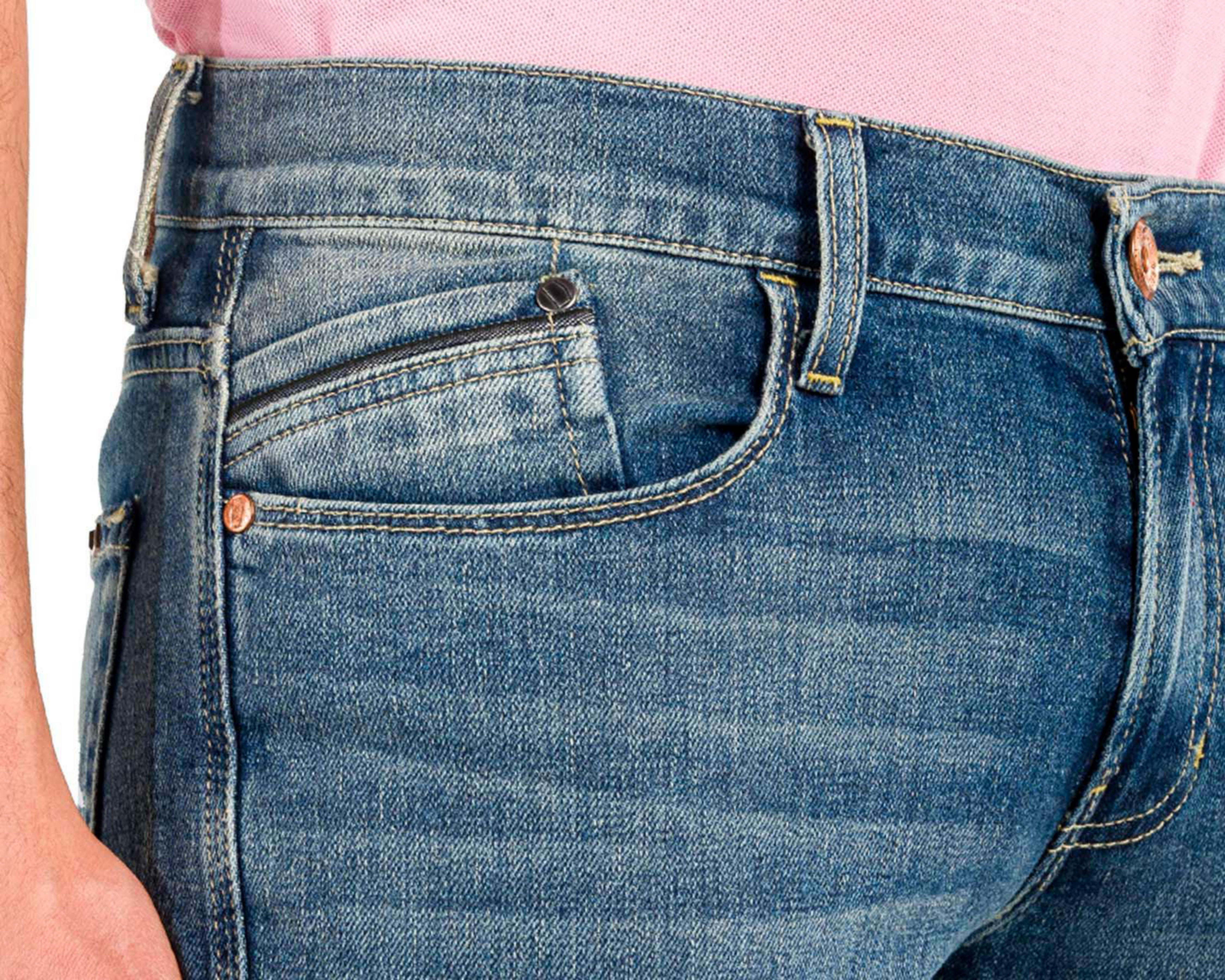 Foto 5 pulgar | Jeans Skinny Oggi Moto para Hombre