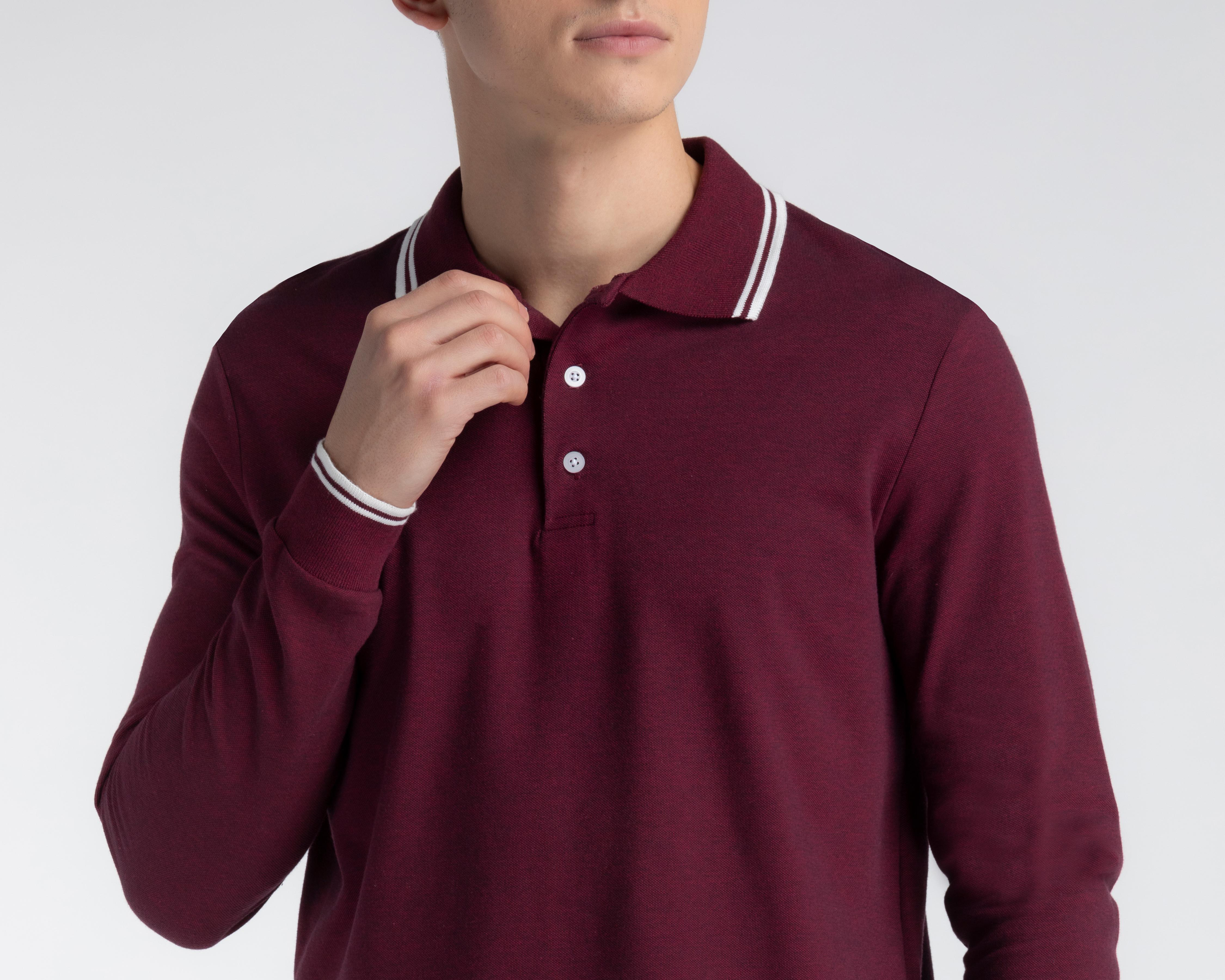 Foto 5 pulgar | Playera Polo Refill Manga Larga Tinta para Hombre