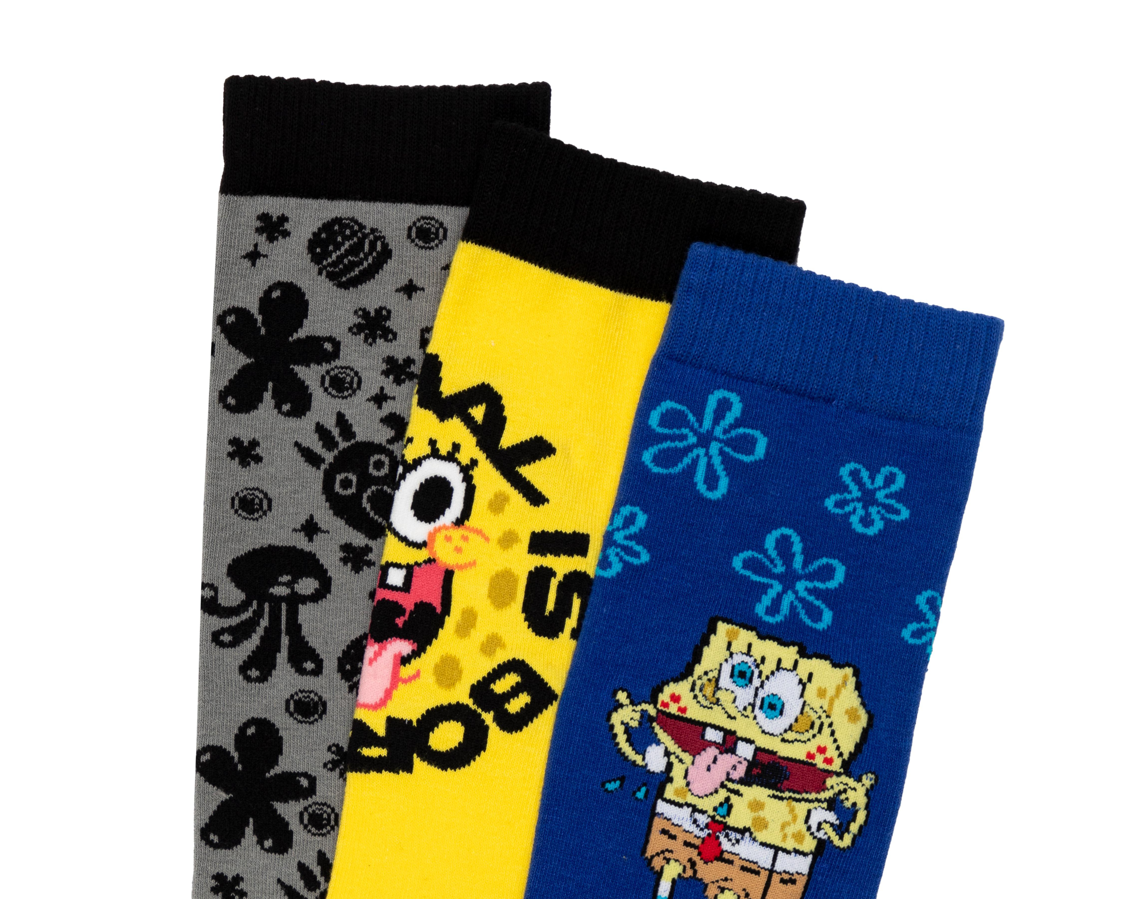 Foto 2 | Calcetas Largas Bob Esponja para Hombre 3 Pares