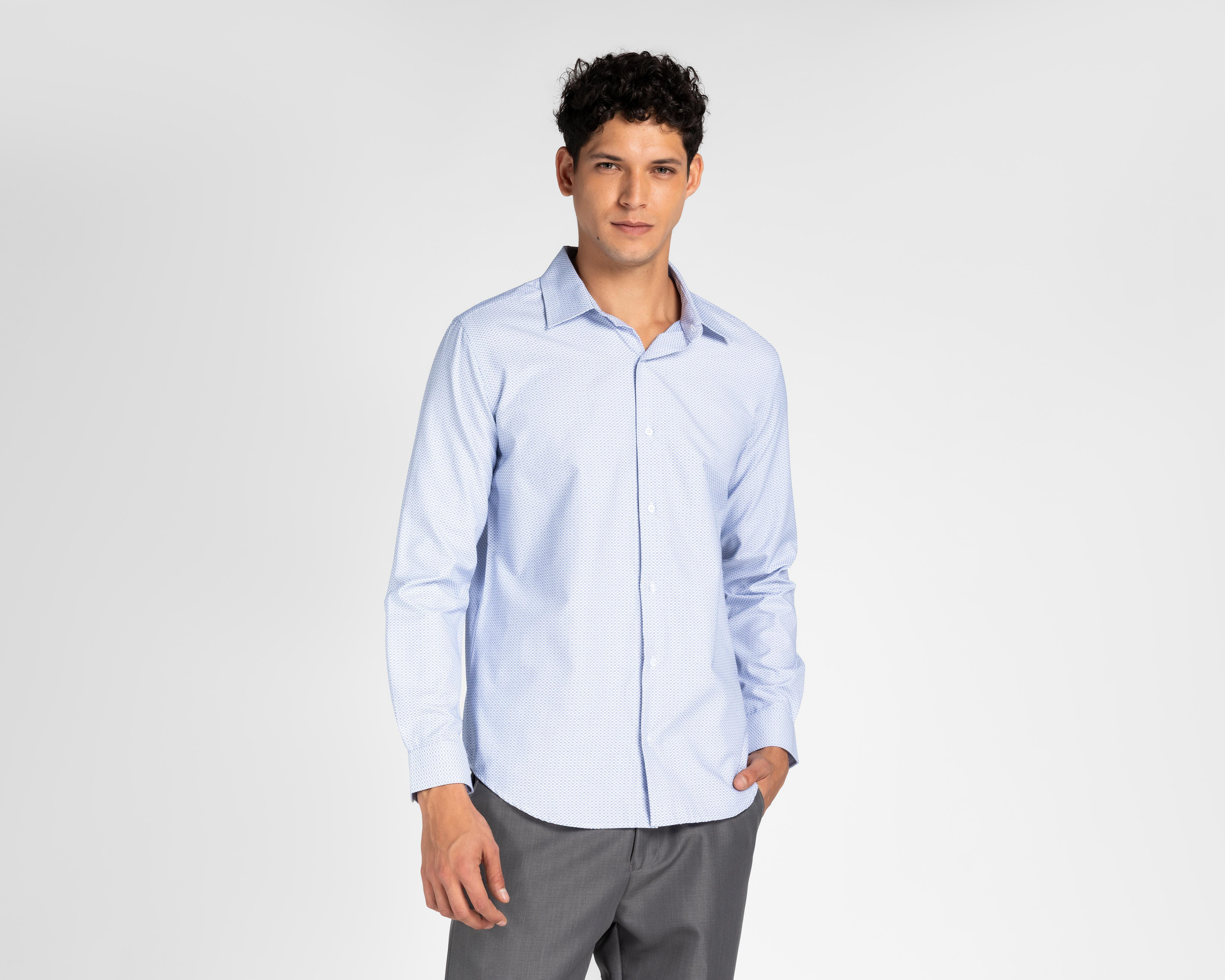 Foto 2 pulgar | Camisa Casual Wall Street Regular Estampada para Hombre