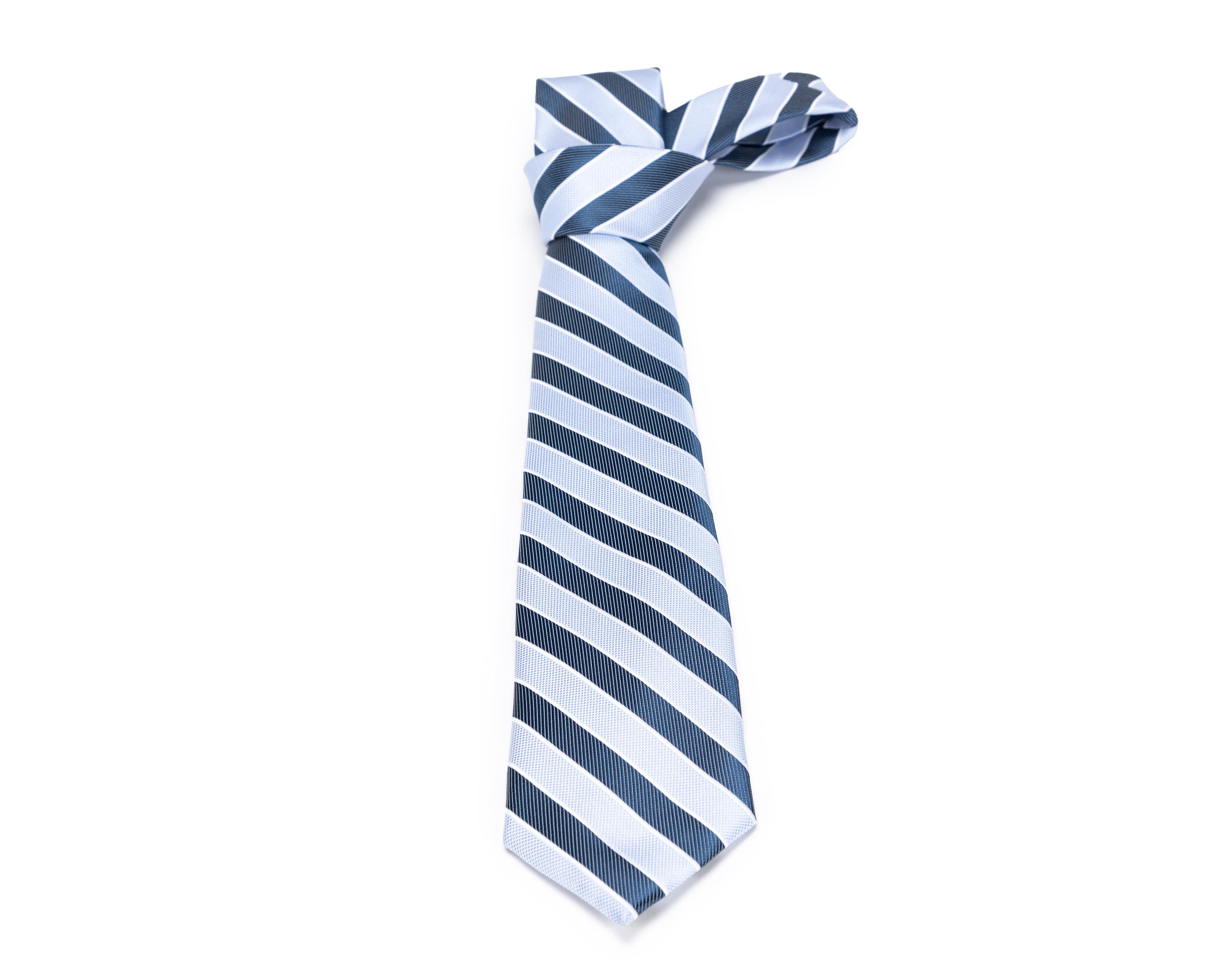 Foto 2 pulgar | Corbata a Rayas Wall Street Azul