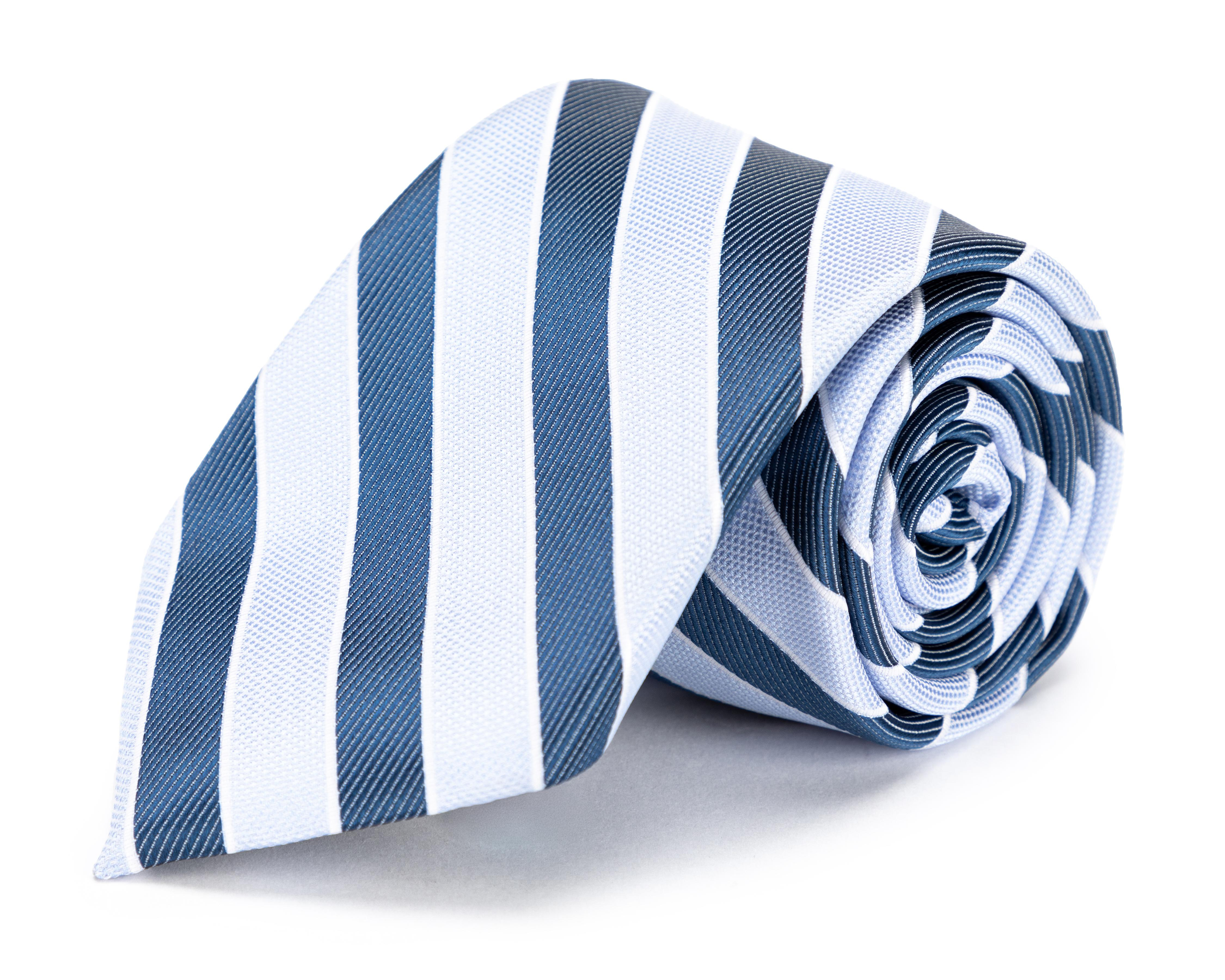 Foto 3 pulgar | Corbata a Rayas Wall Street Azul