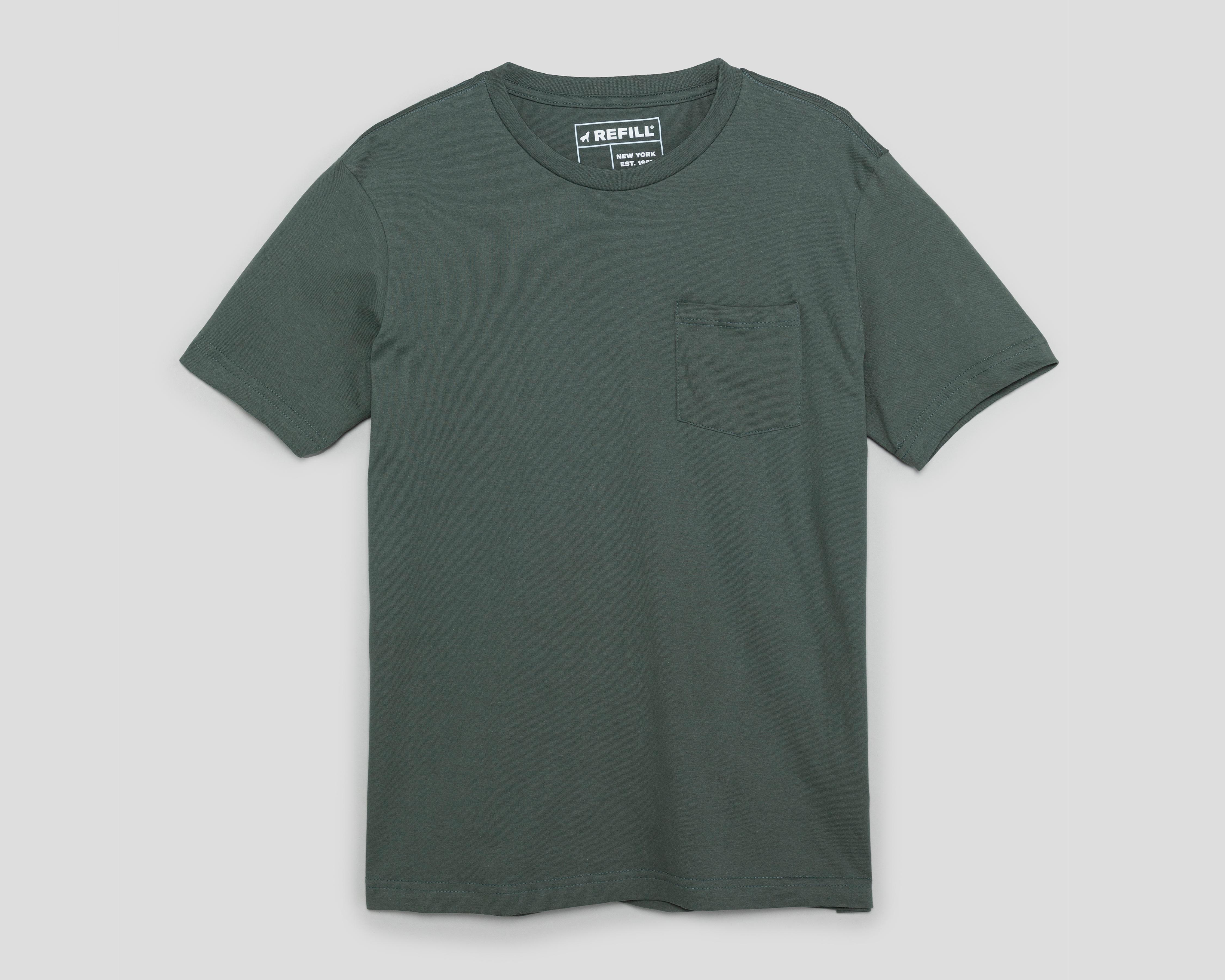 Foto 3 pulgar | Playera de Cuello Redondo Refill Verde para Hombre