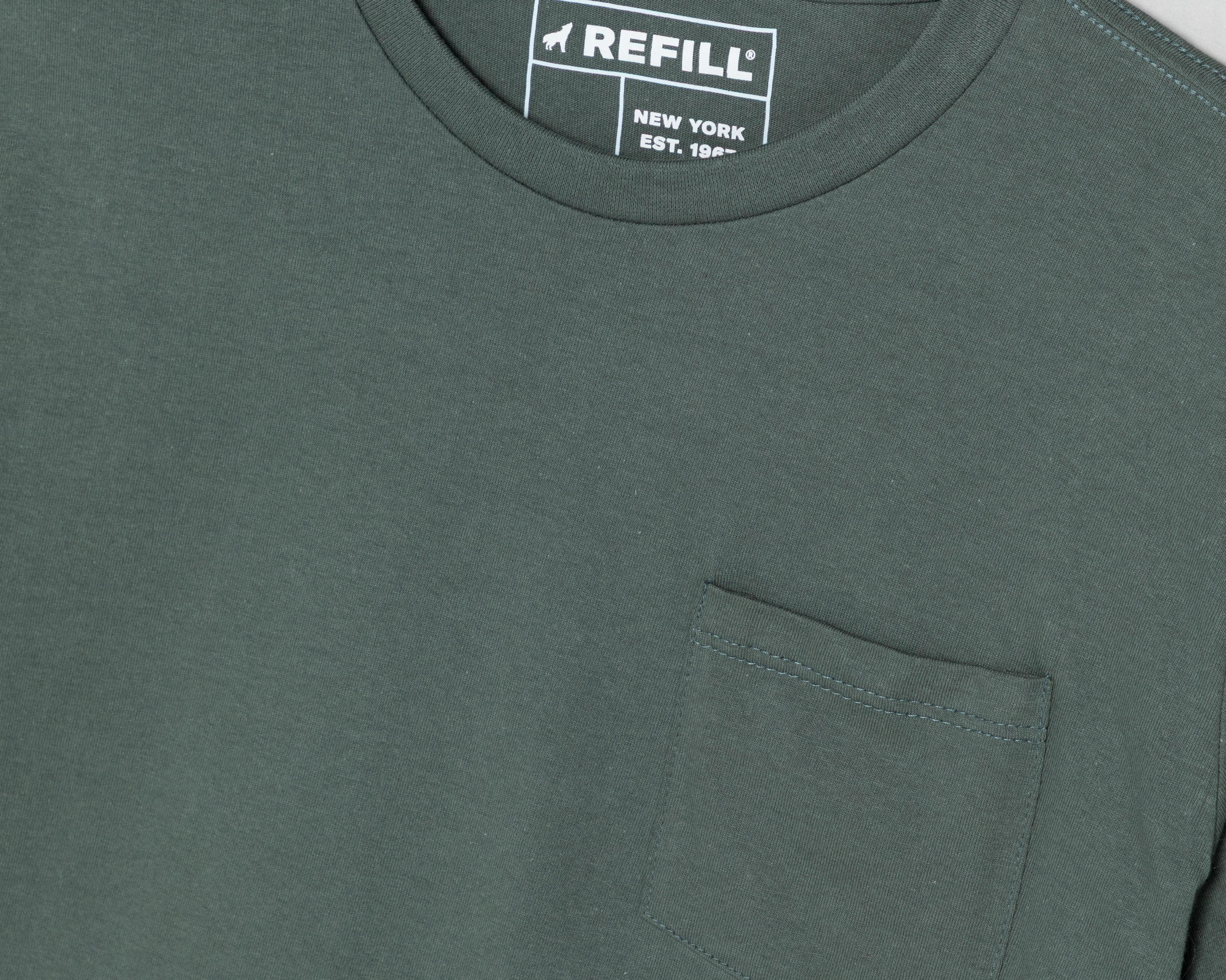 Foto 4 pulgar | Playera de Cuello Redondo Refill Verde para Hombre