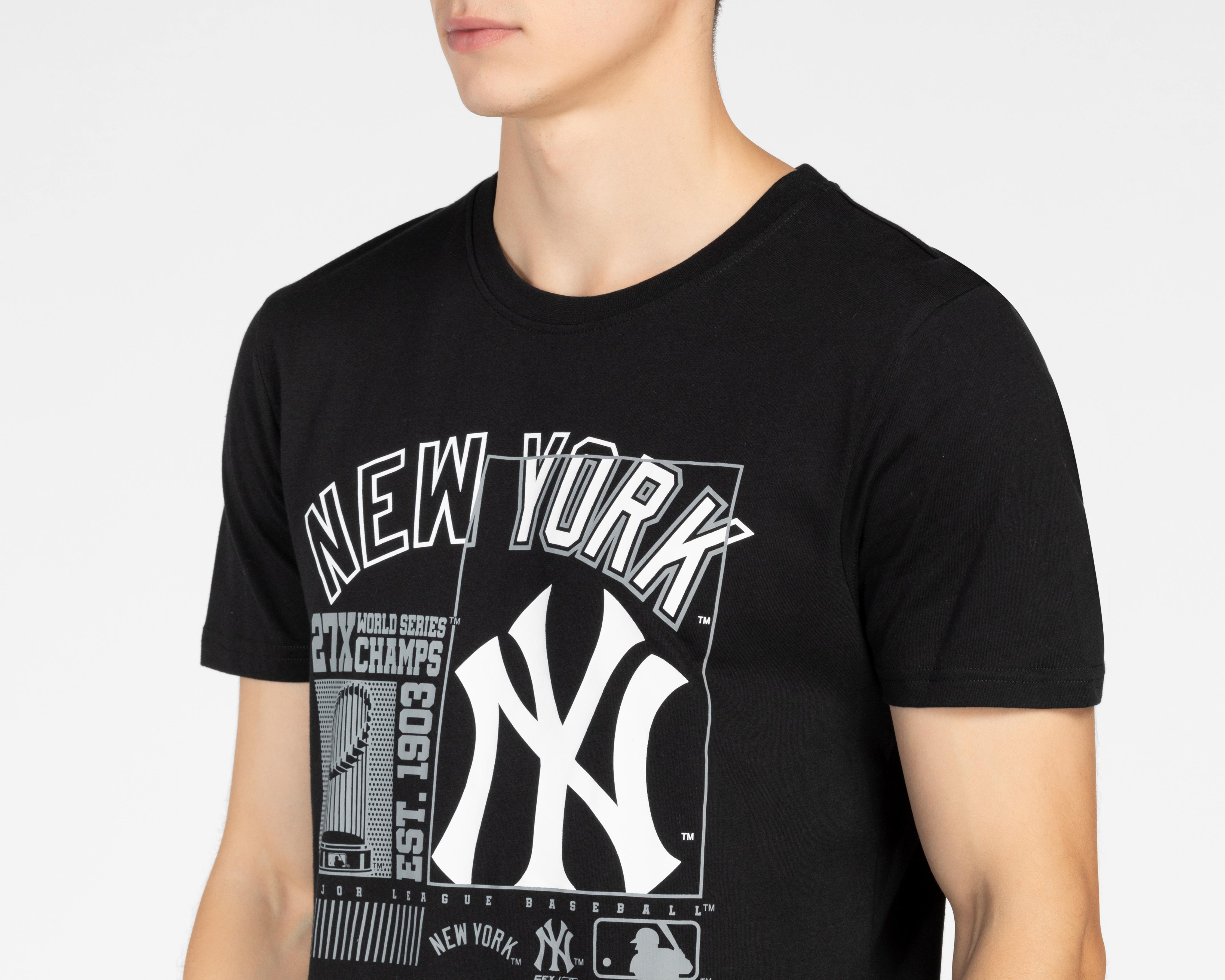 Foto 5 pulgar | Playera MLB NY Yankees Cuello Redondo
