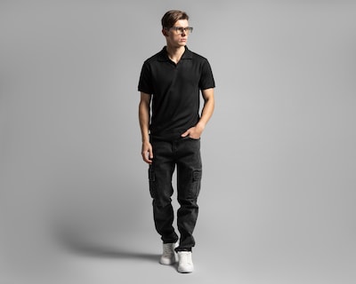 Foto 2 | Playera Polo Thinner Negra para Hombre