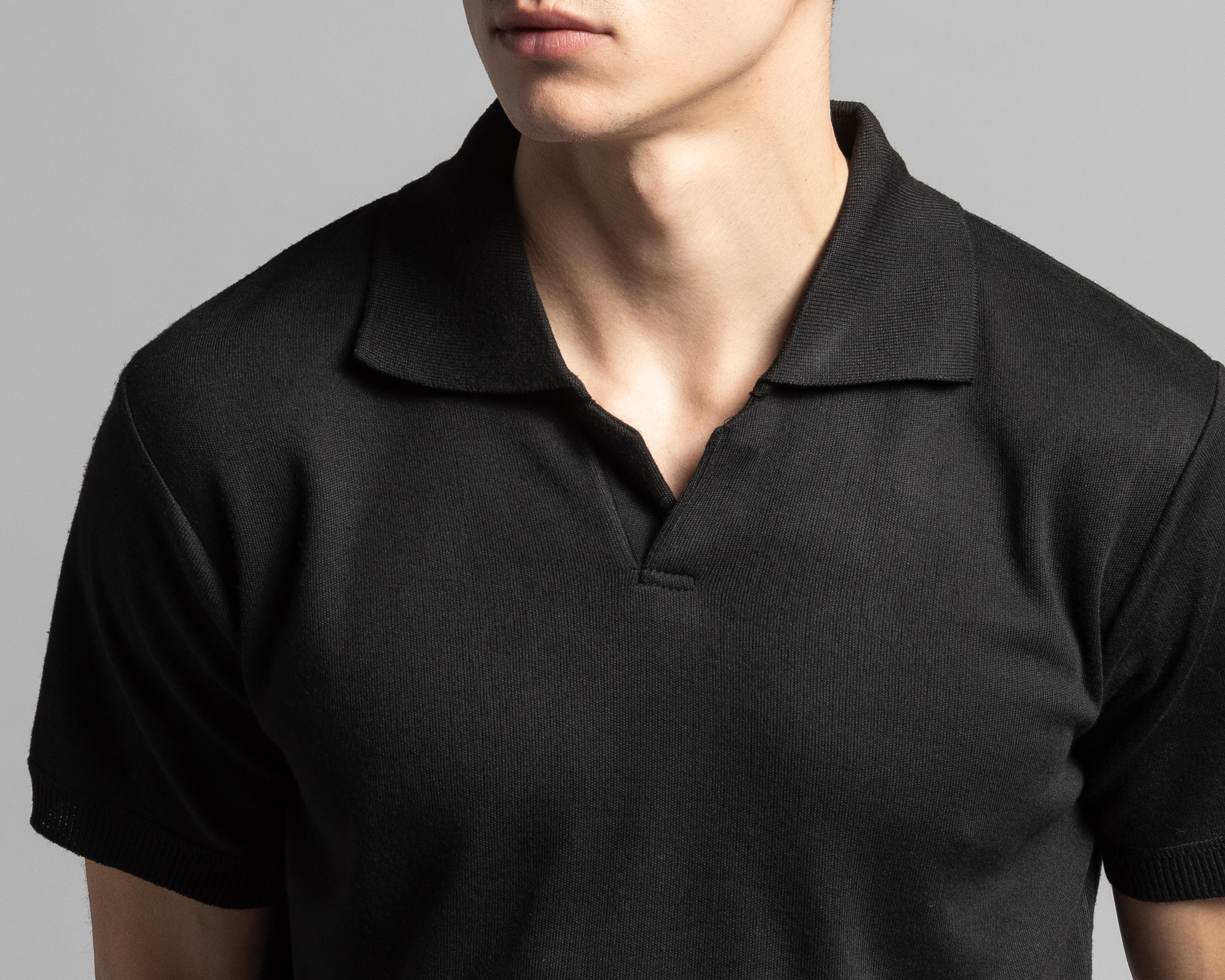 Foto 5 pulgar | Playera Polo Thinner Negra para Hombre