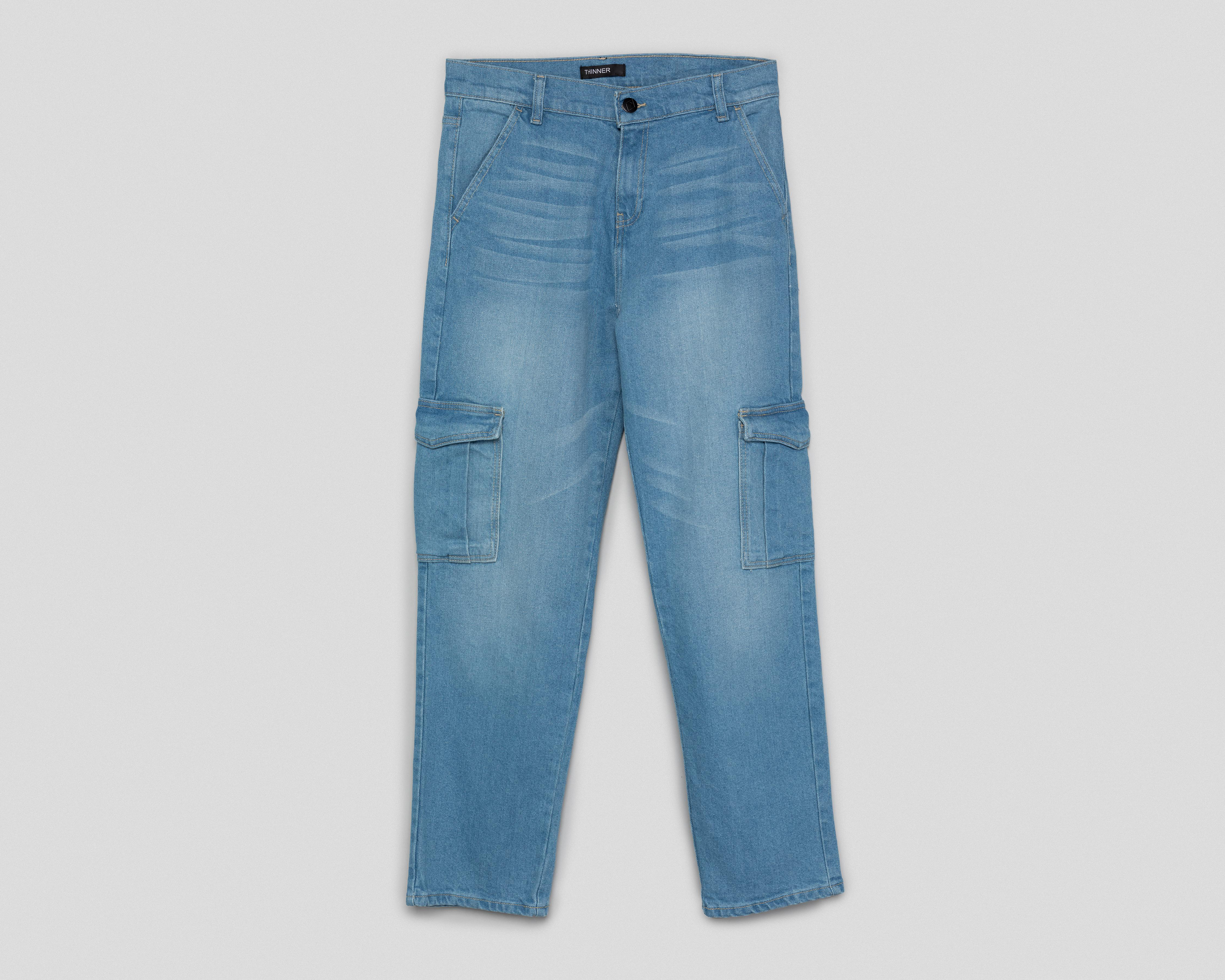 Foto 2 pulgar | Jeans Cargo Thinner para Hombre