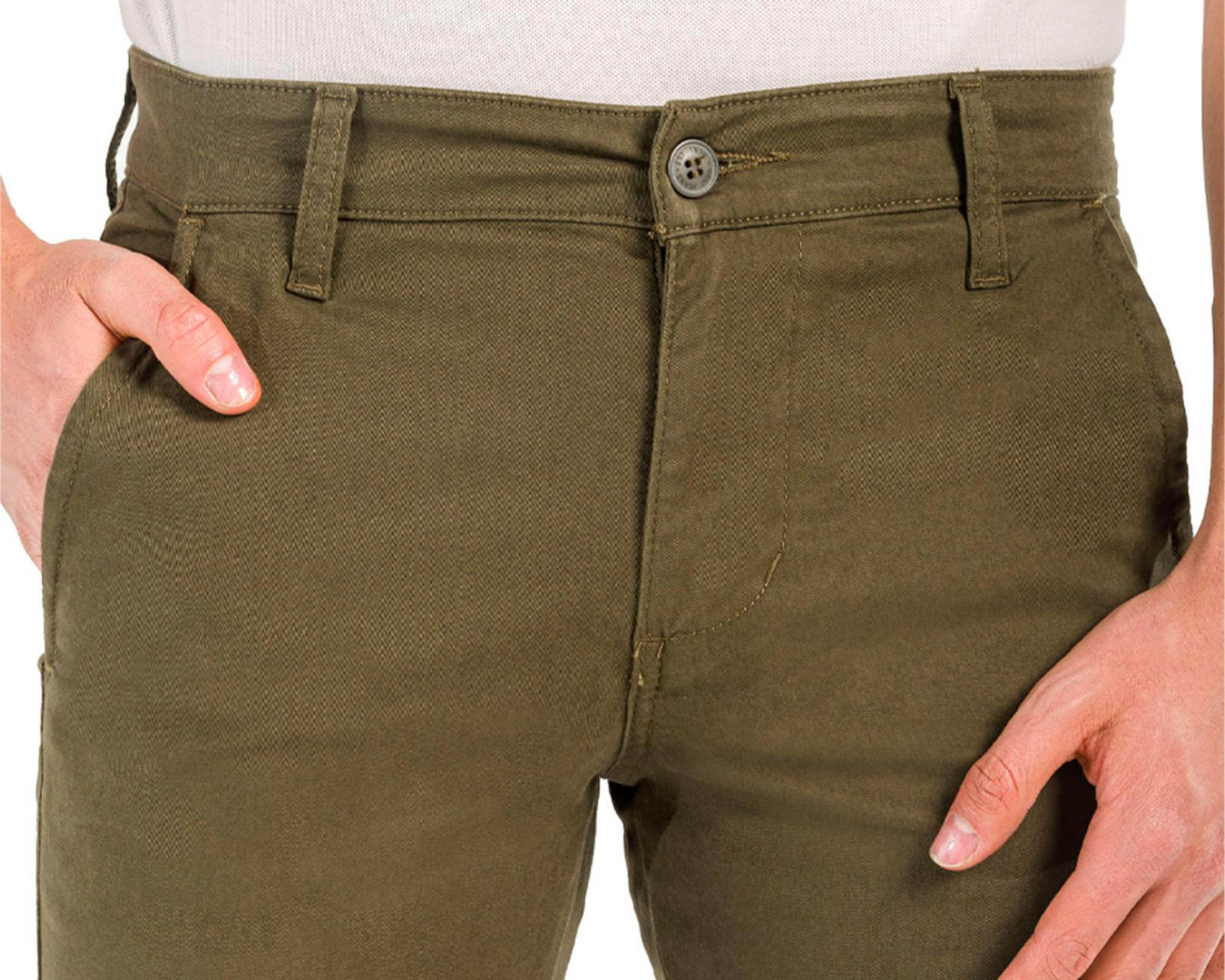 Foto 5 pulgar | Pantalón Chino Oggi Verde Olivo para Hombre