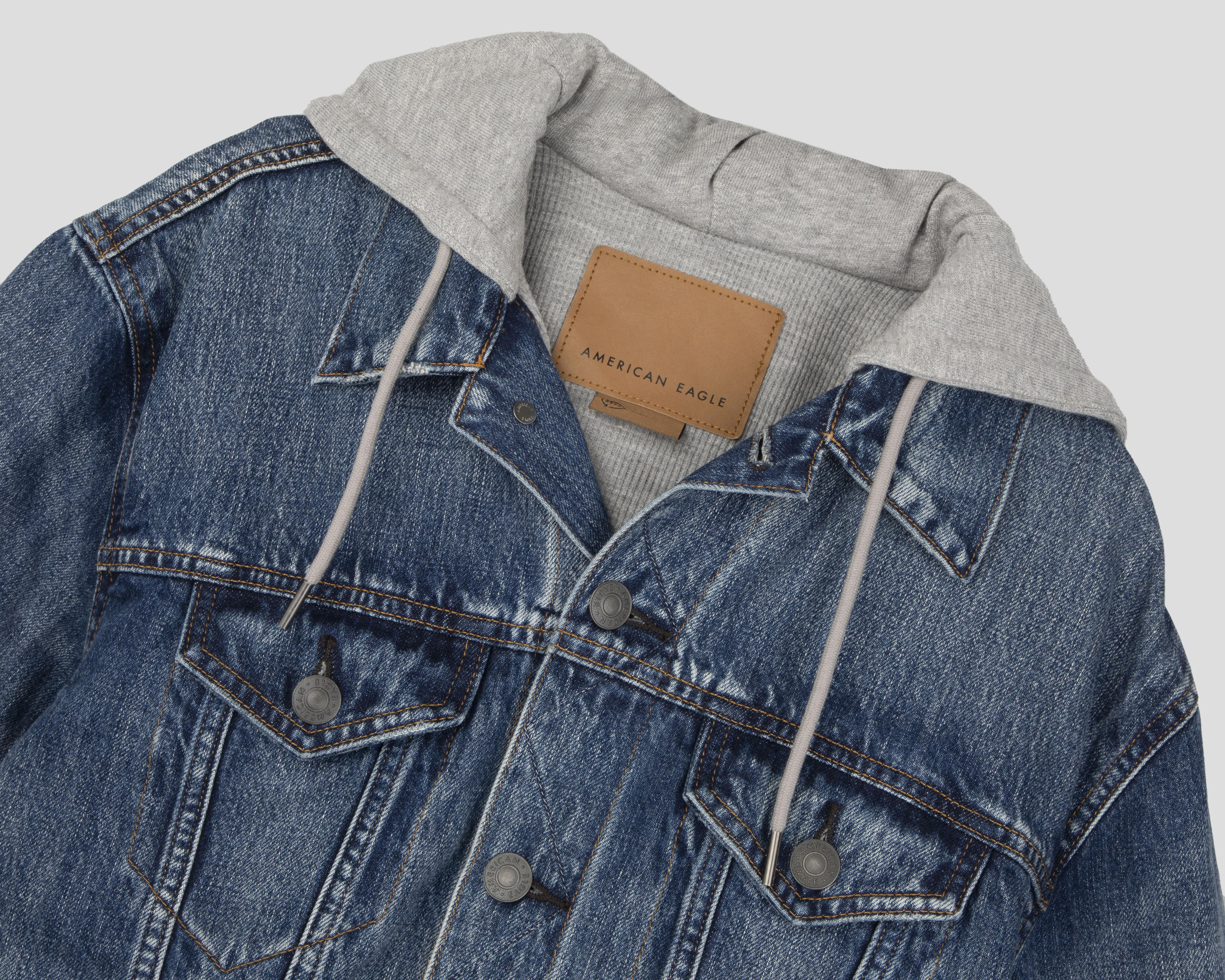 Foto 4 pulgar | Chamarra American Eagle Trucker de Mezclilla