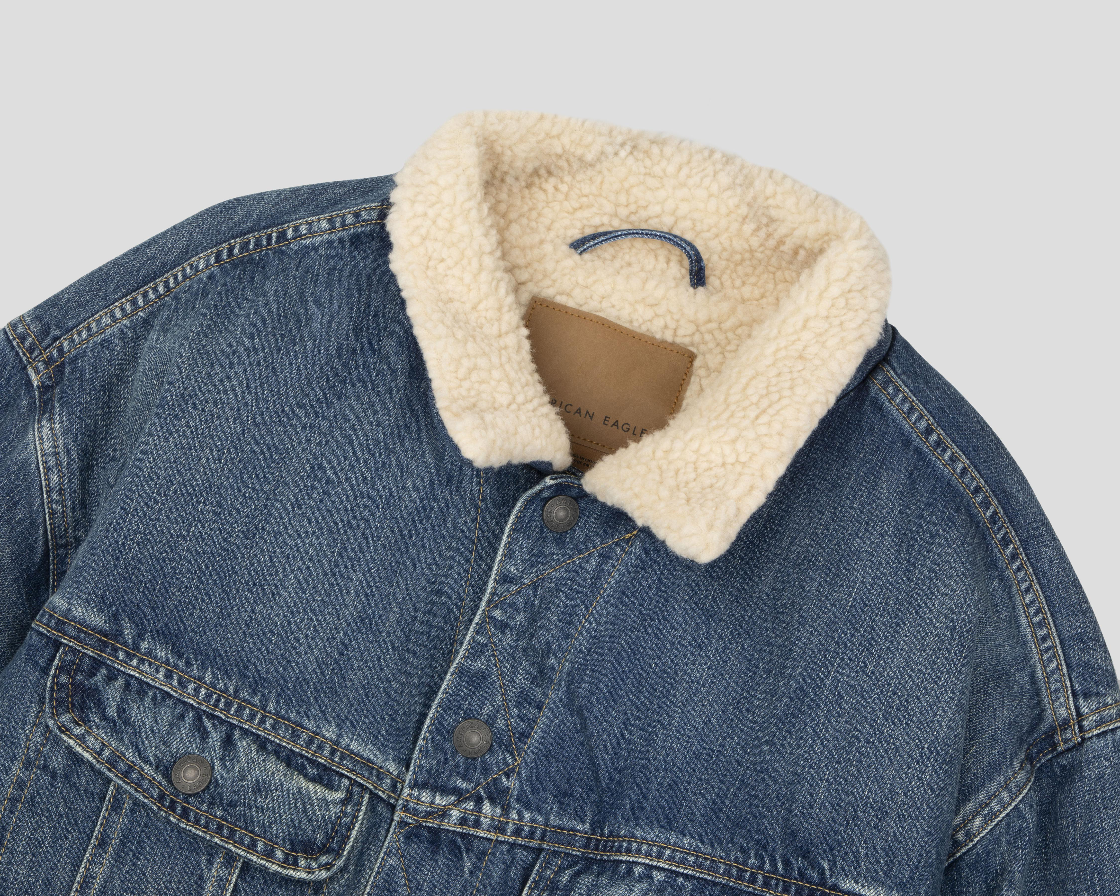 Foto 4 pulgar | Chamarra American Eagle Trucker de Mezclilla