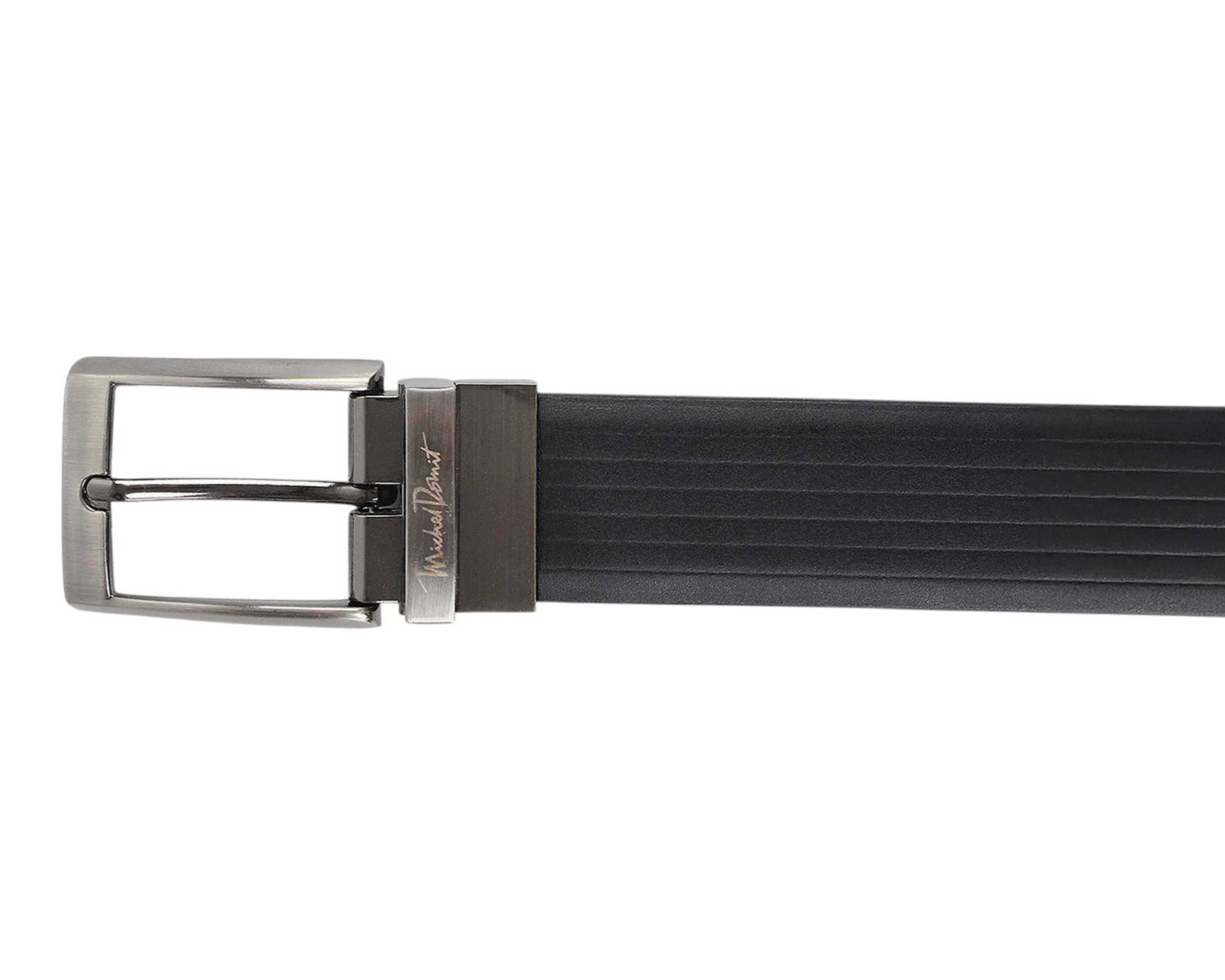 Foto 4 pulgar | Cinturón de Piel para Hombre Michel Domit Gris