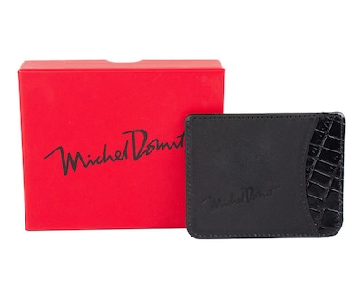 Foto 1 | Tarjetero de Piel para Hombre Michel Domit Negro