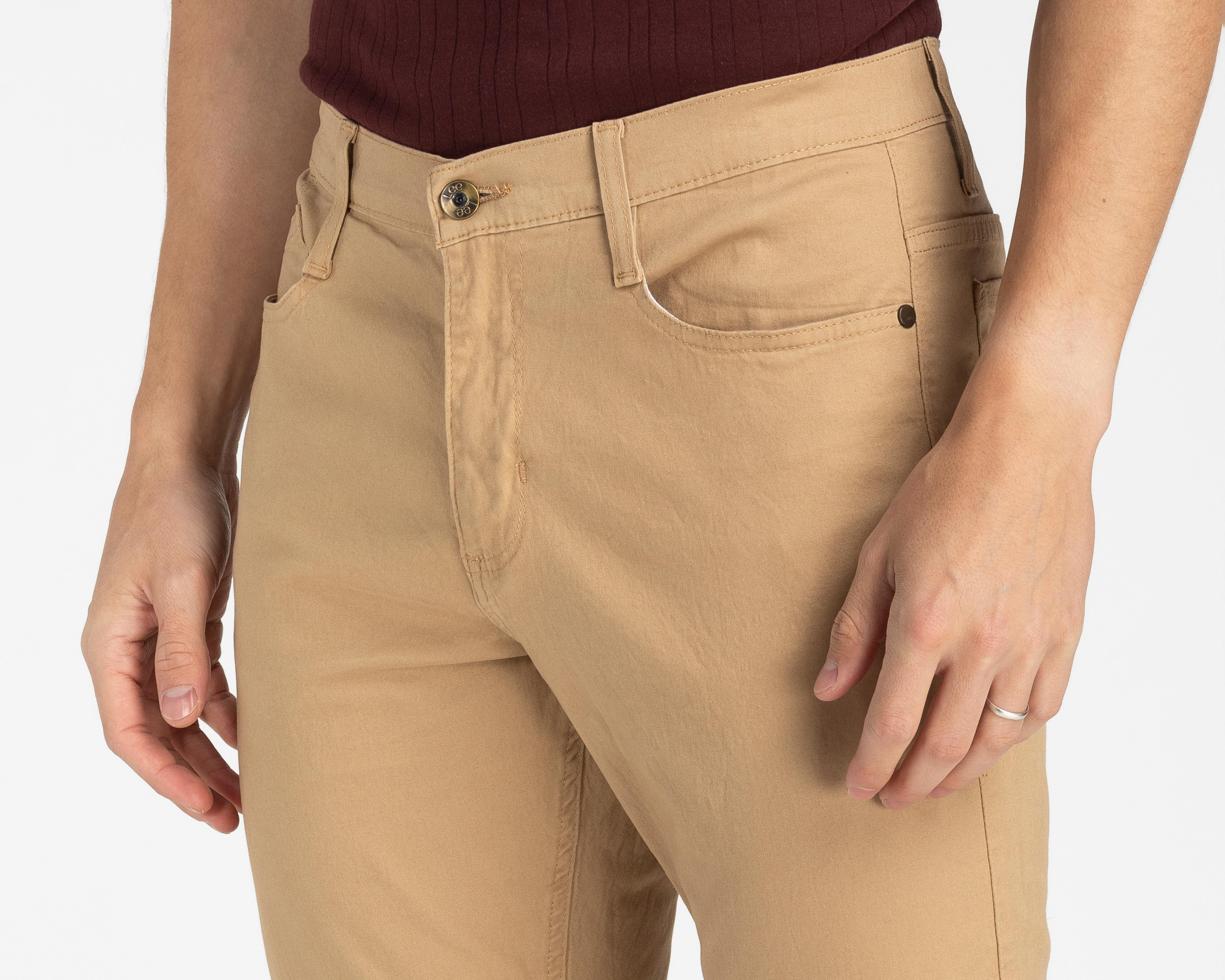 Foto 5 pulgar | Pantalón de Gabardina Lee Camel para Hombre