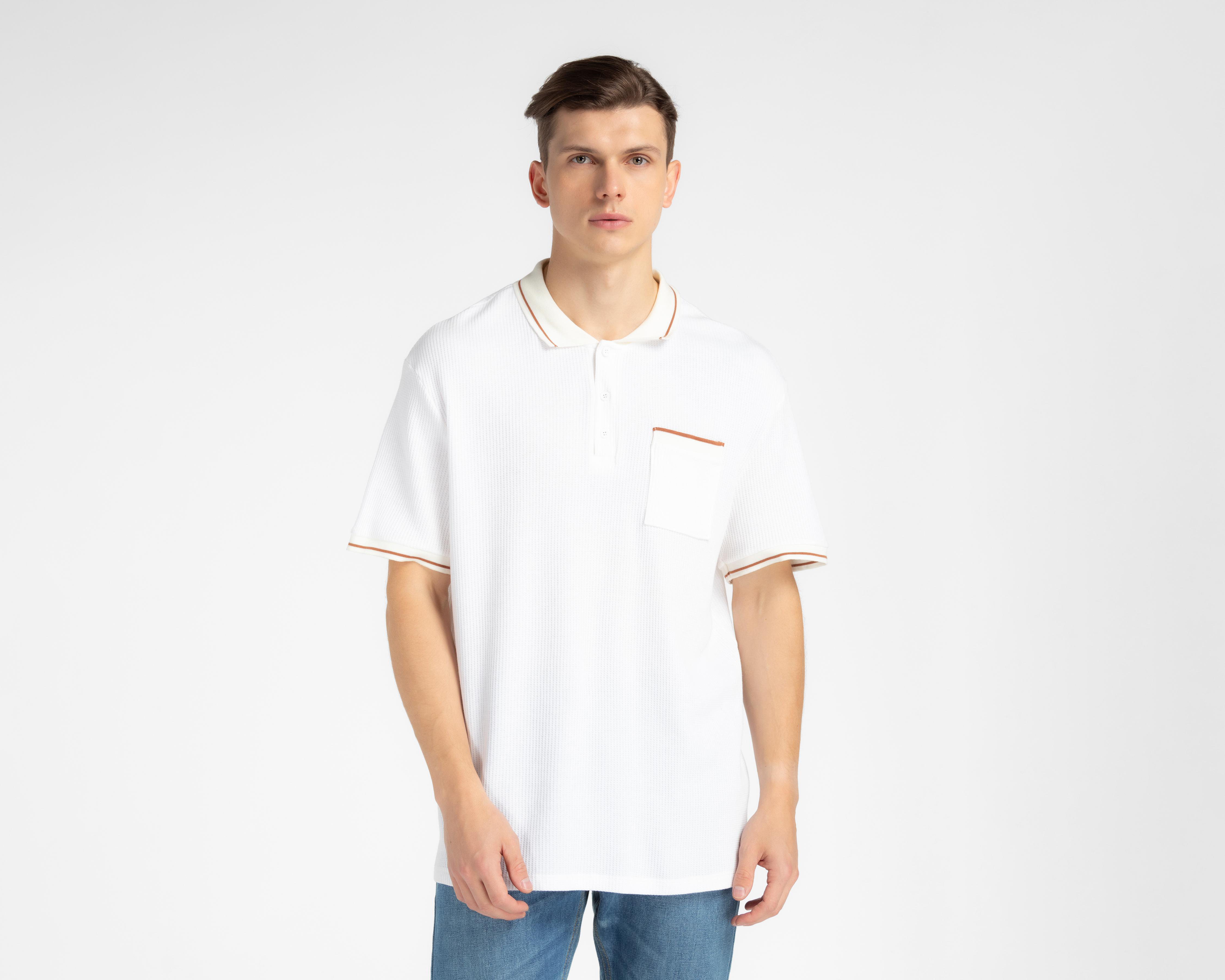 Foto 2 pulgar | Playera Polo Porto Sur Blanca para Hombre