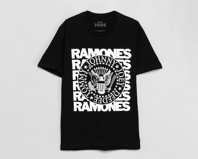 Foto 1 | Playera de Cuello Redondo Negra Ramones para Hombre