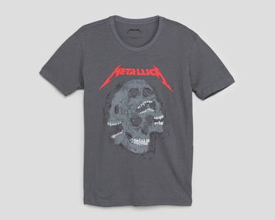 Foto 1 | Playera Metallica Gris Cuello Redondo para Hombre