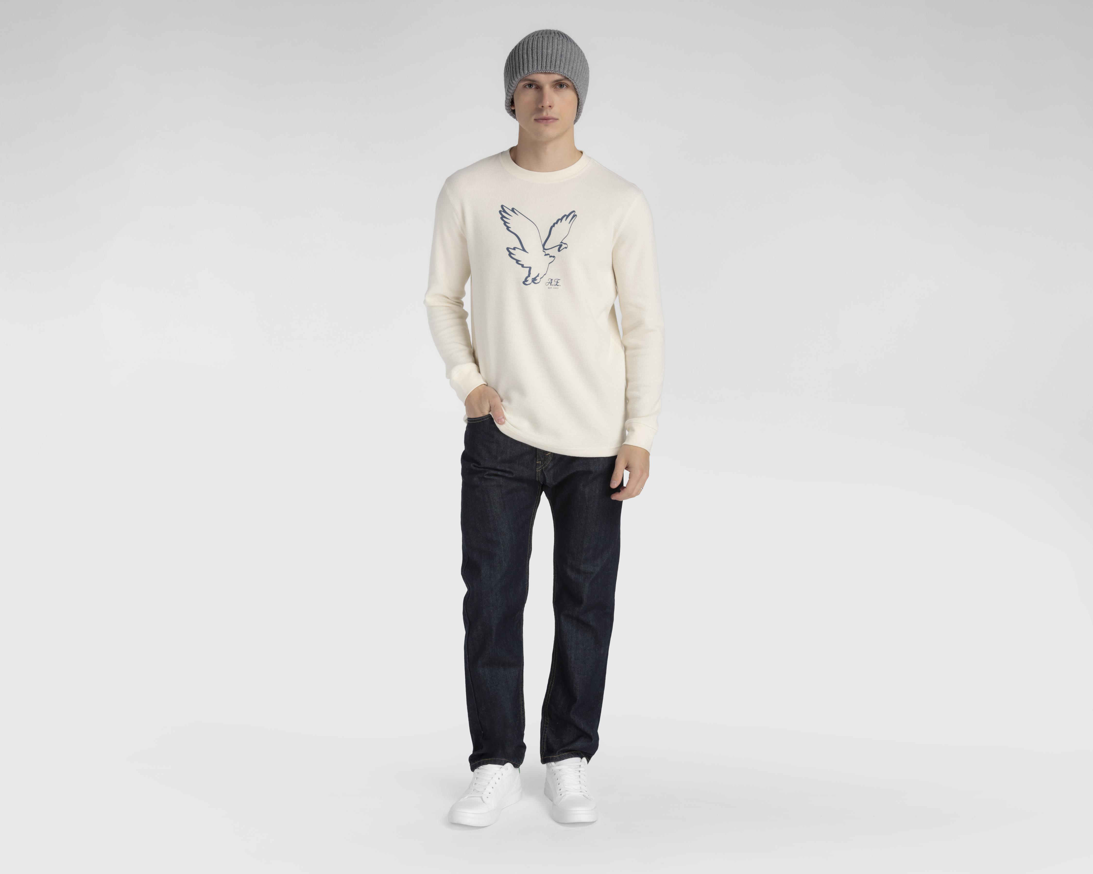 Foto 3 pulgar | Playera American Eagle Cuello Redondo