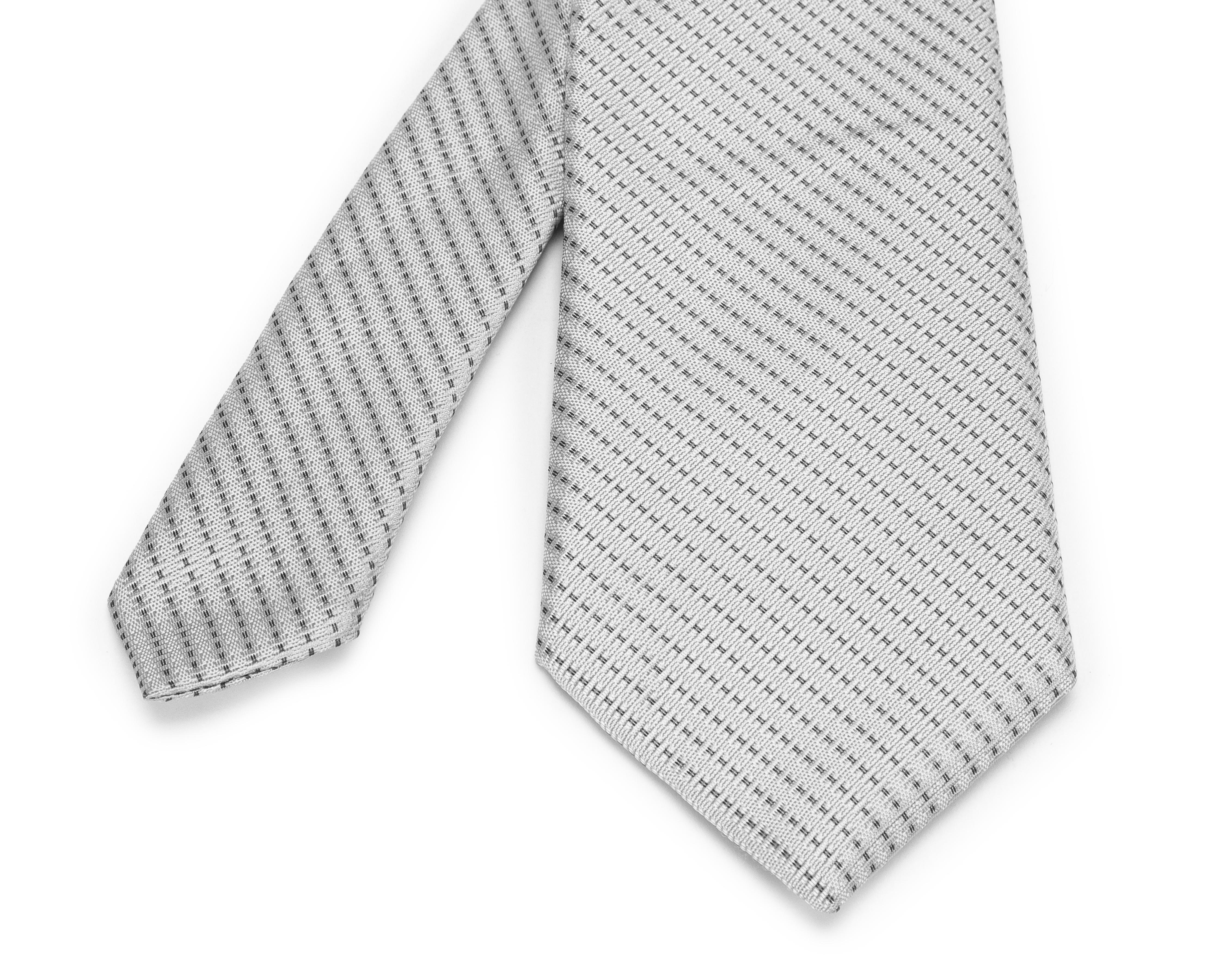 Foto 4 pulgar | Corbata de Rayas Wall Street Gris