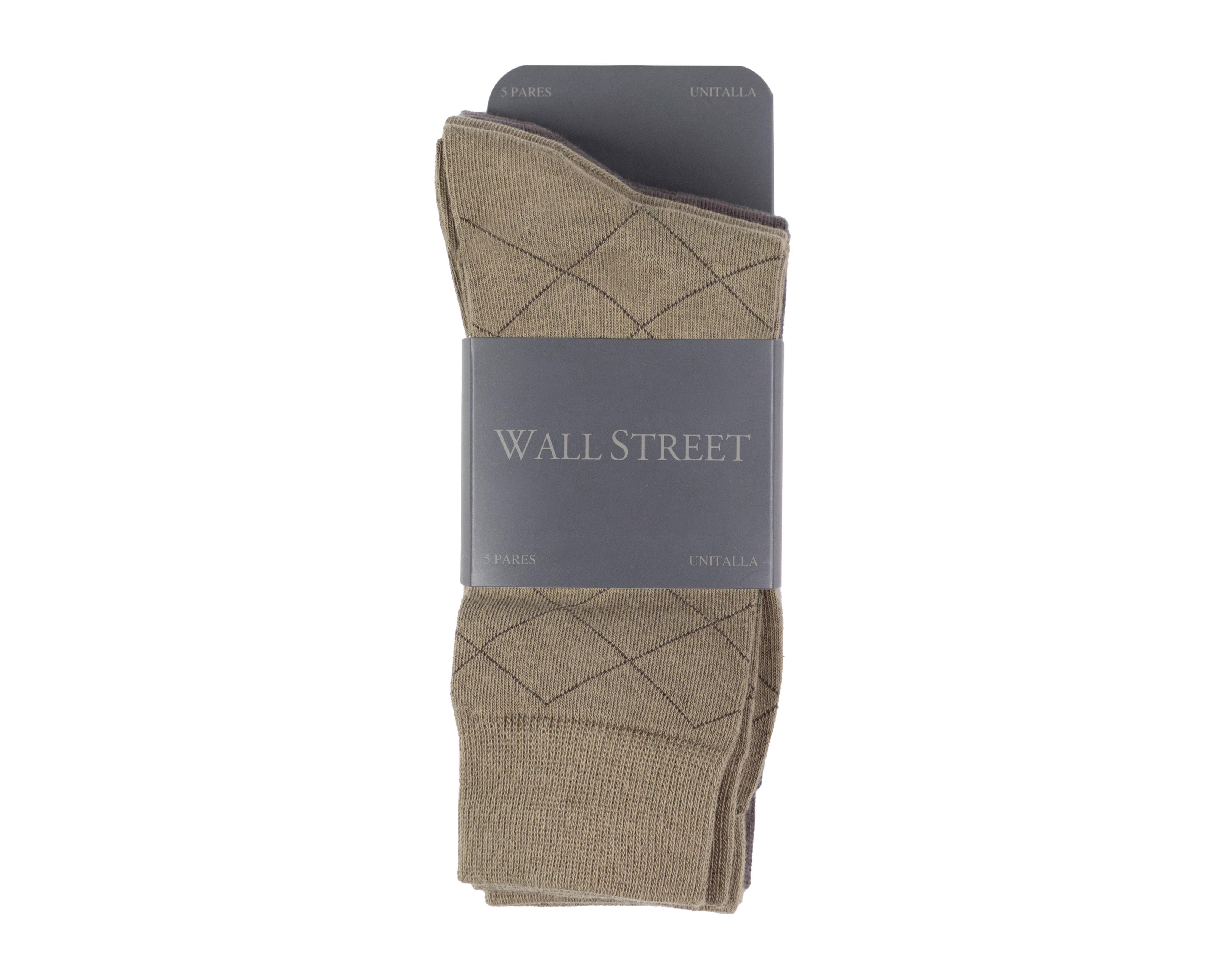 Foto 3 | Calcetas de Vestir Wall Street para Hombre 5 Pares