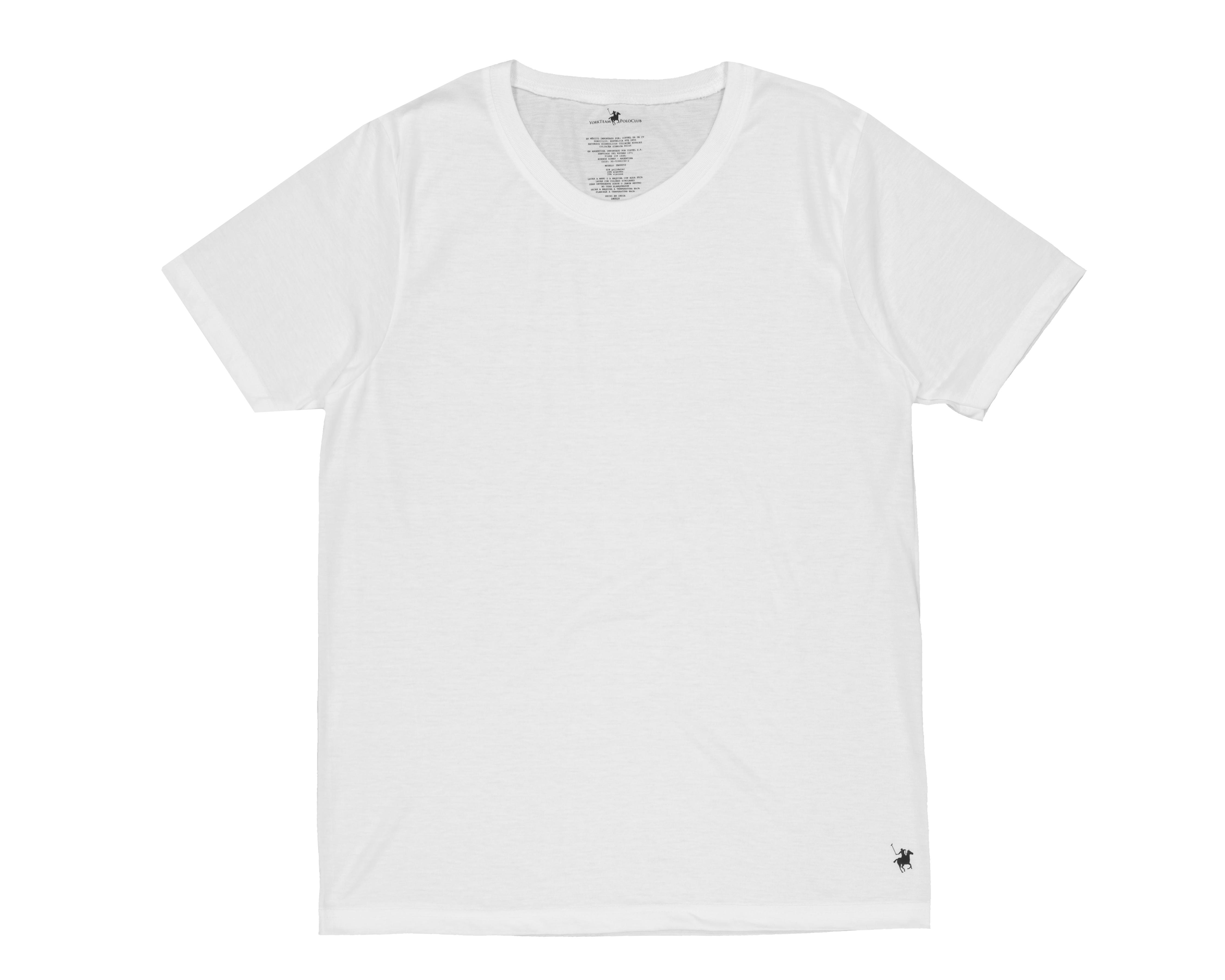 Foto 2 pulgar | Playera Interior Cuello Redondo York Team Polo Club Blanca para Hombre