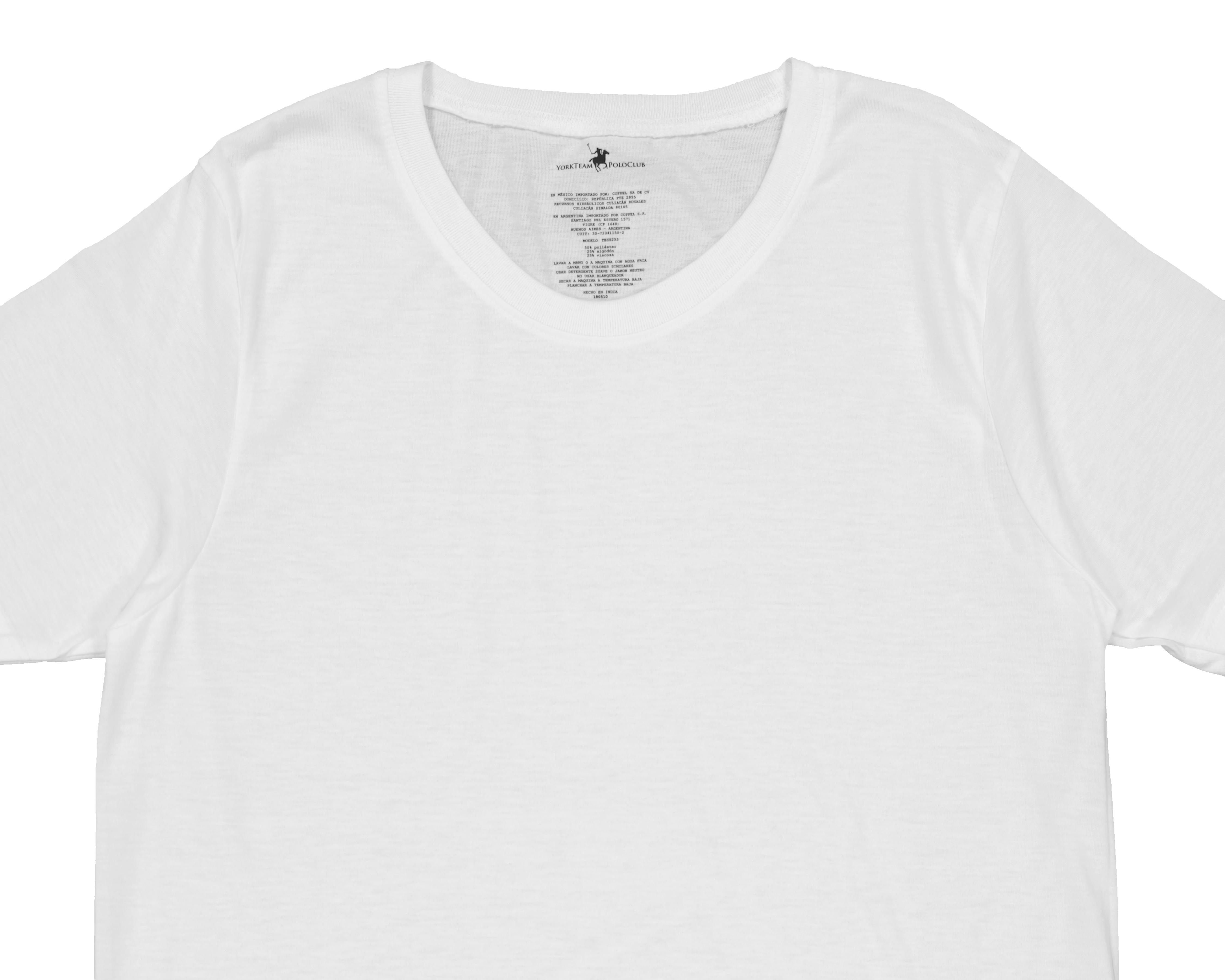Foto 4 pulgar | Playera Interior Cuello Redondo York Team Polo Club Blanca para Hombre