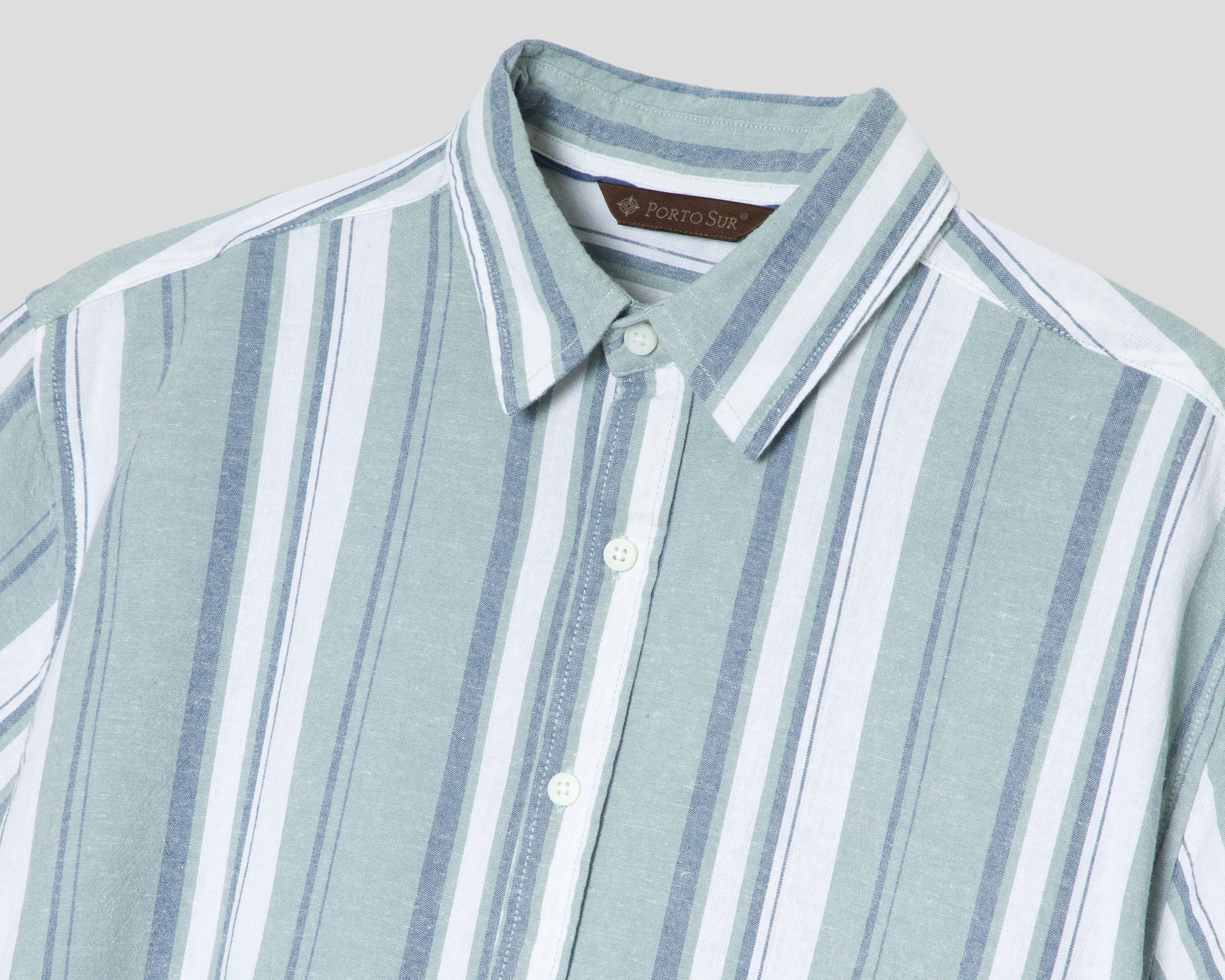 Foto 4 pulgar | Camisa Casual Porto Sur Regular a Rayas para Hombre