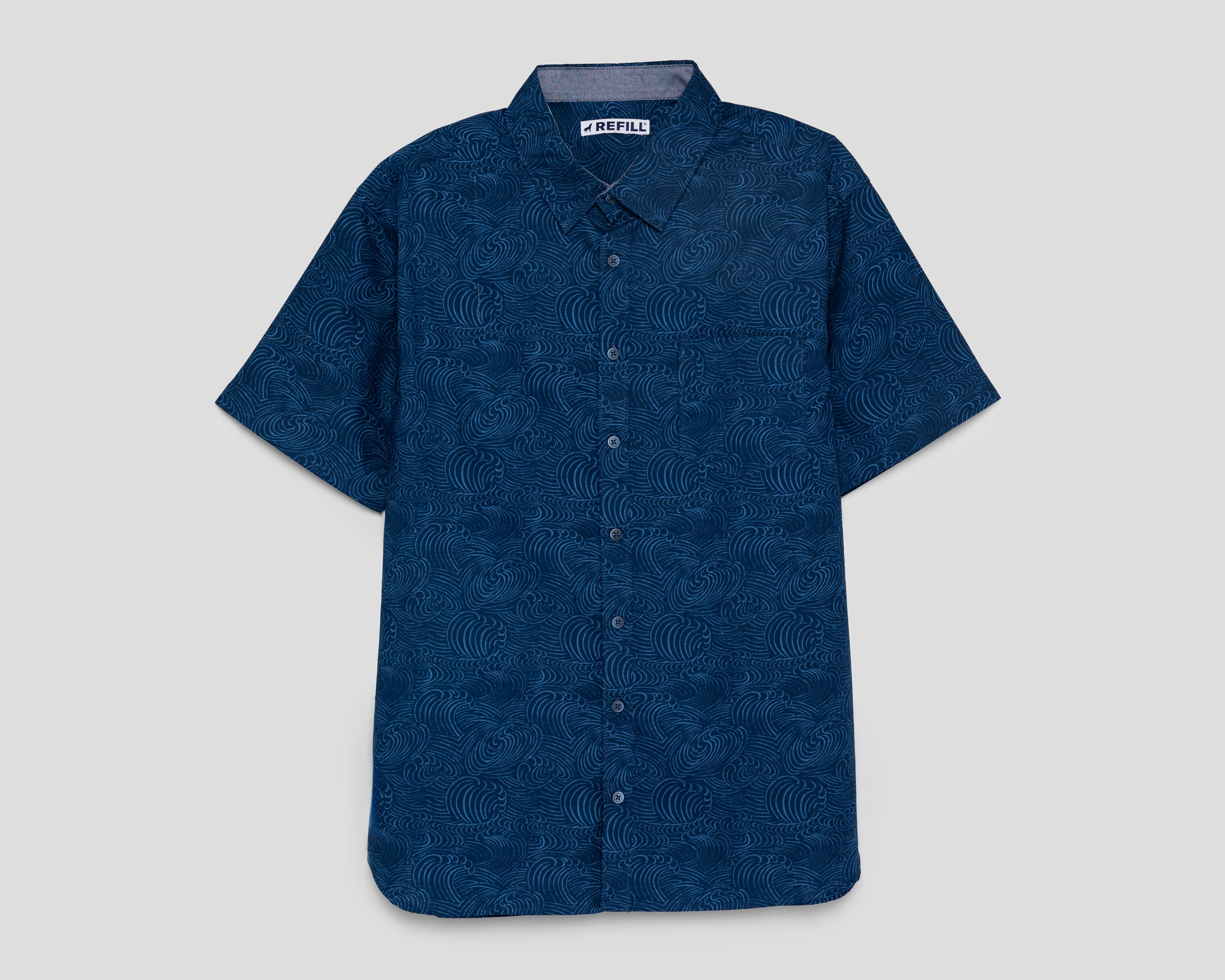 Camisa Casual de Algodón Refill Regular Estampada para Hombre
