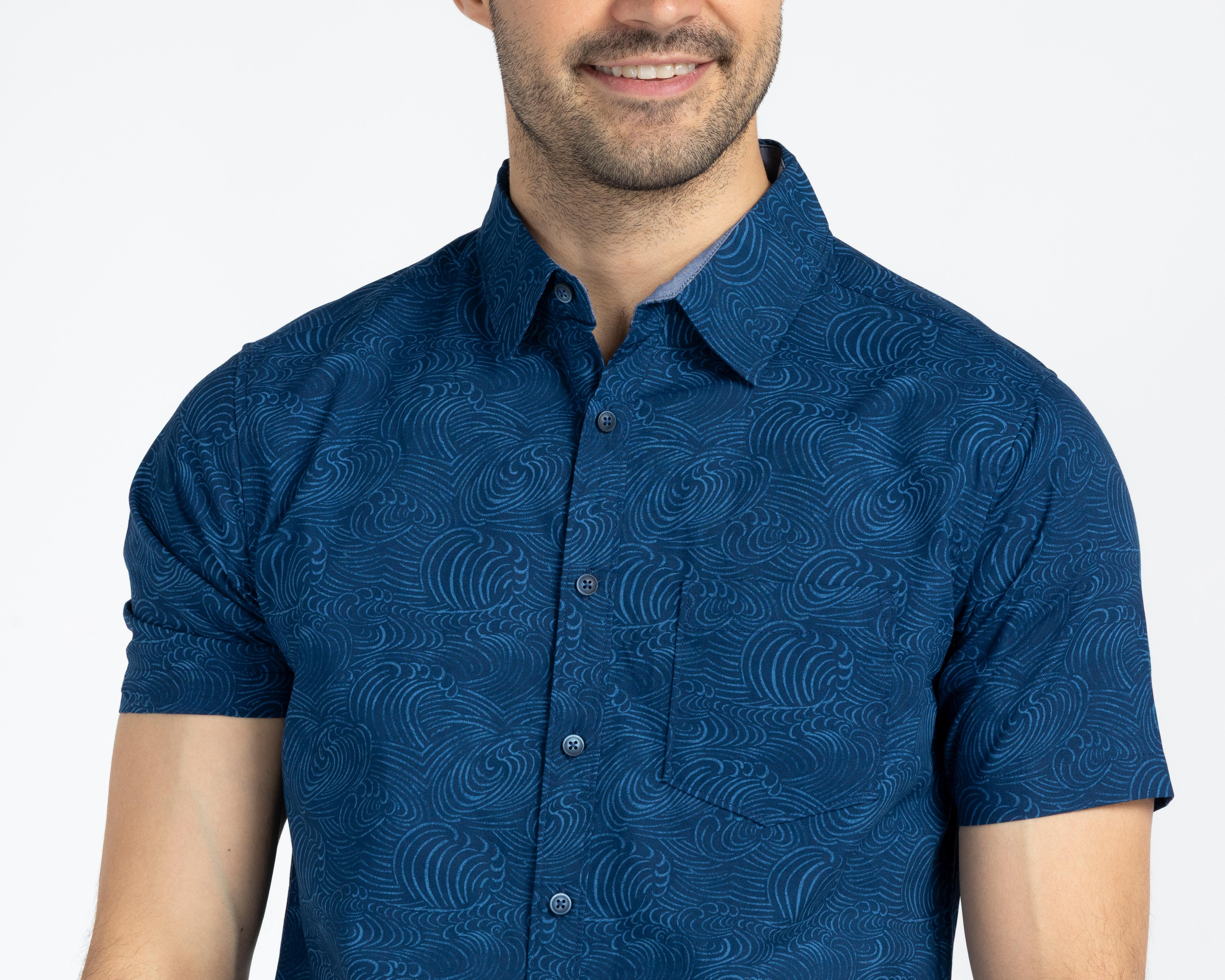 Foto 4 | Camisa Casual de Algodón Refill Regular Estampada para Hombre