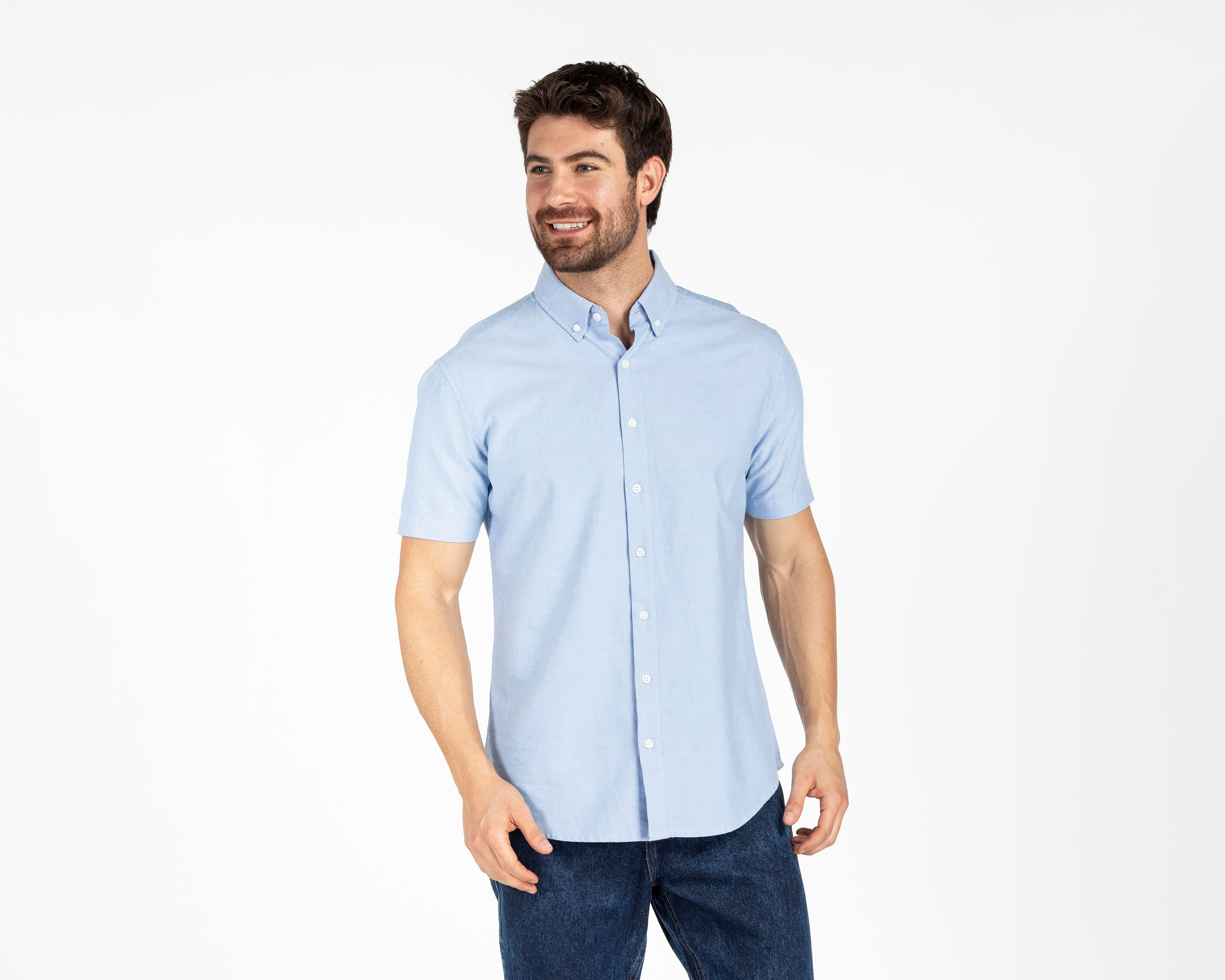 Camisa Casual de Algodón Refill Regular Lisa para Hombre $304