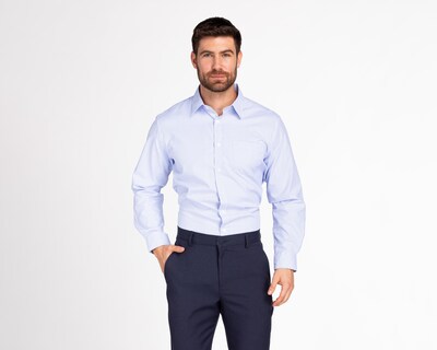Foto 1 | Camisa de Vestir Wall Street Manga Larga Cuello Americano para Hombre