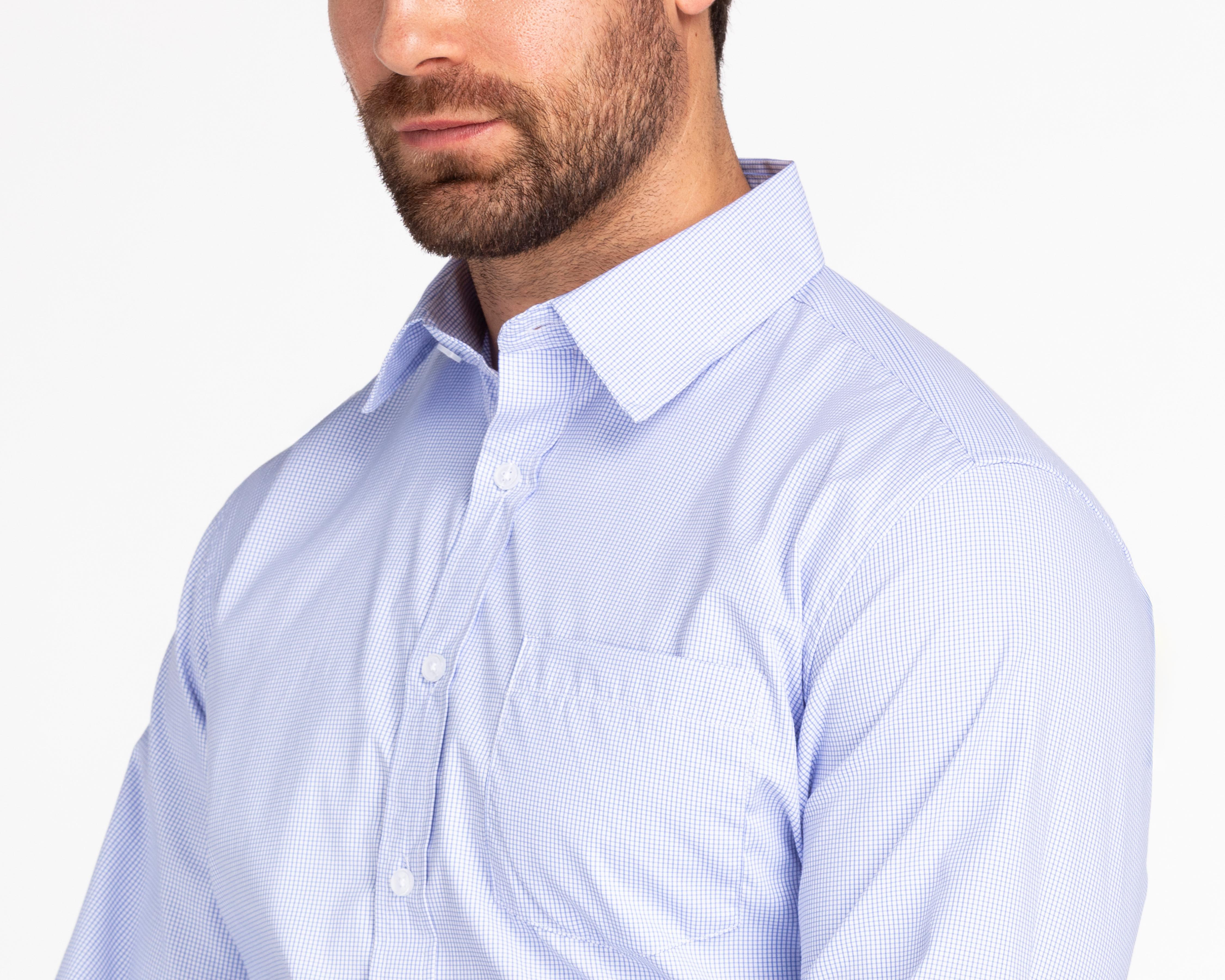 Foto 4 pulgar | Camisa de Vestir Wall Street Manga Larga Cuello Americano para Hombre