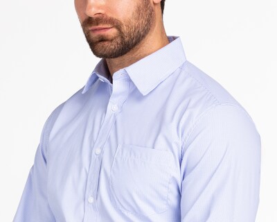 Foto 3 | Camisa de Vestir Wall Street Manga Larga Cuello Americano para Hombre