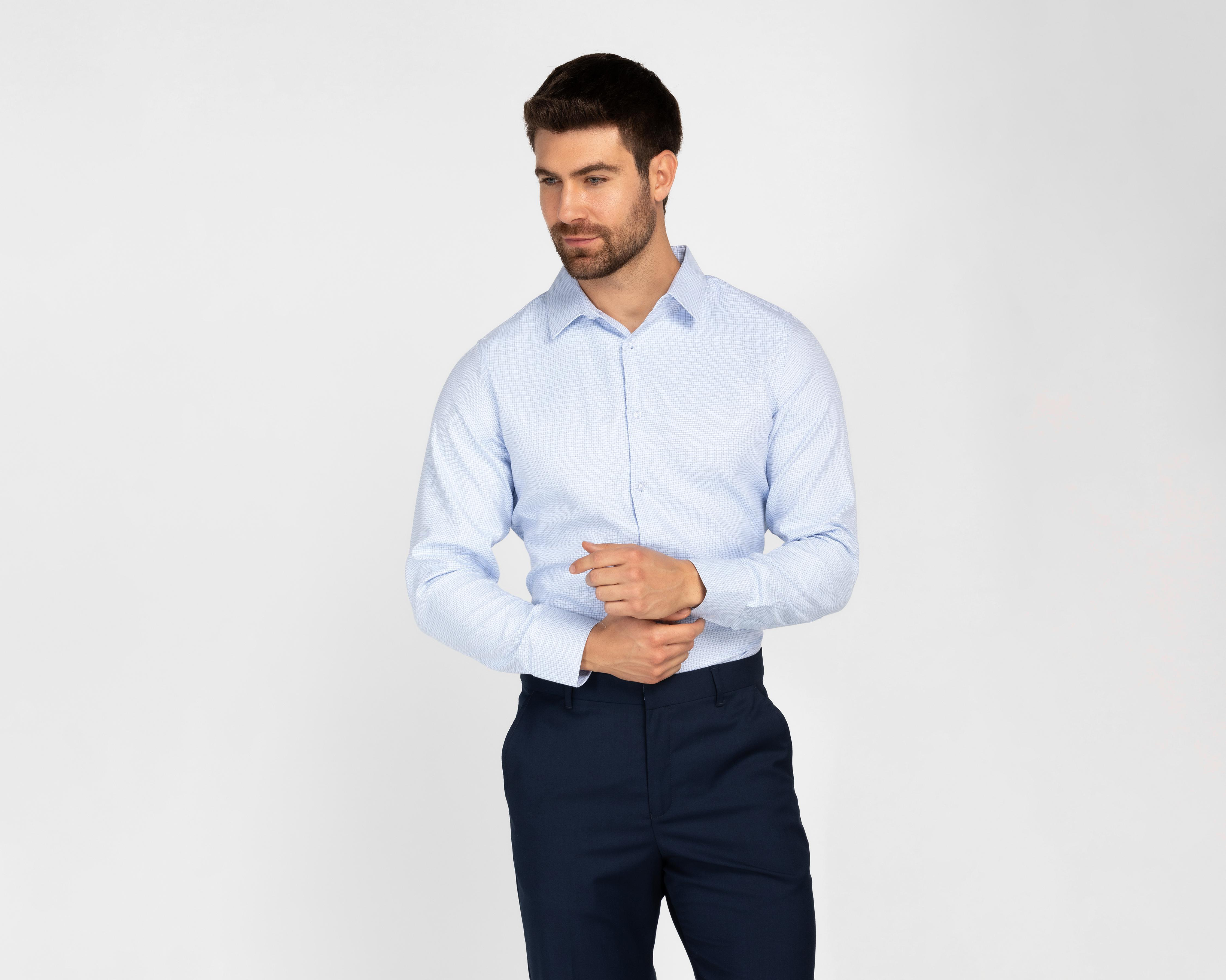 Foto 1 | Camisa Casual Wall Street Regular a Rayas para Hombre
