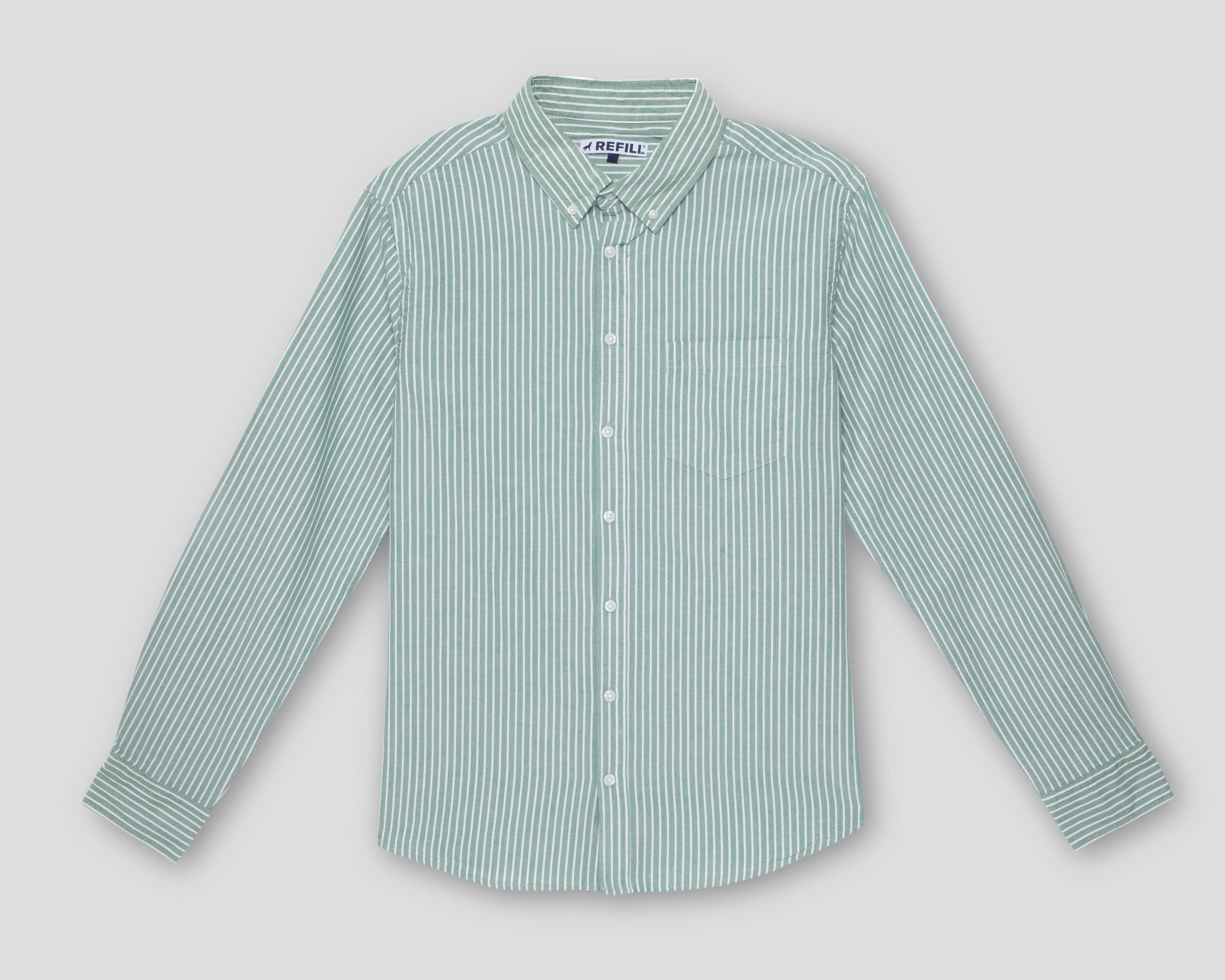 Foto 1 | Camisa Casual de Algodón Refill Regular Fit a Rayas para Hombre