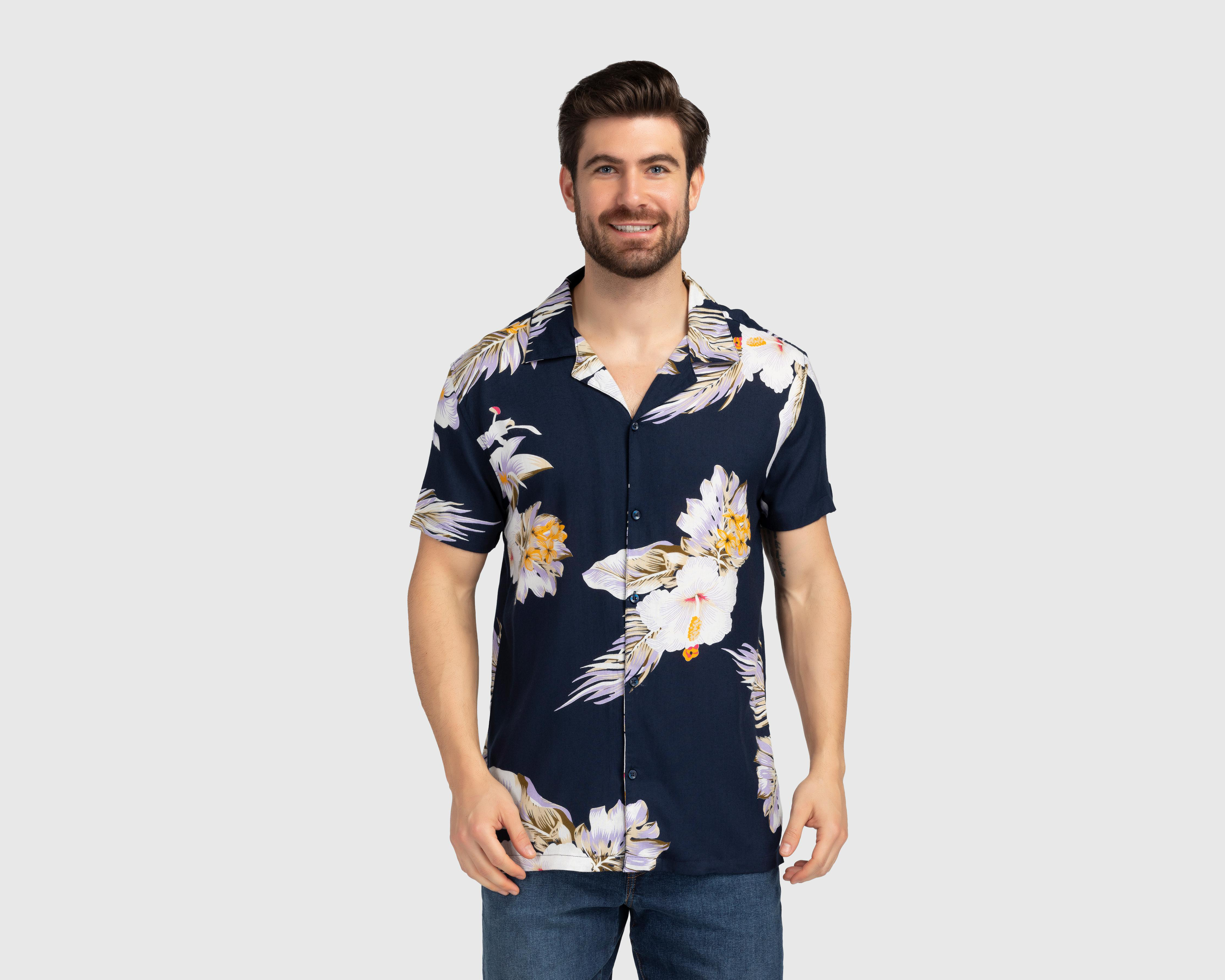 Camisa Casual Porto Sur Regular Floral para Hombre