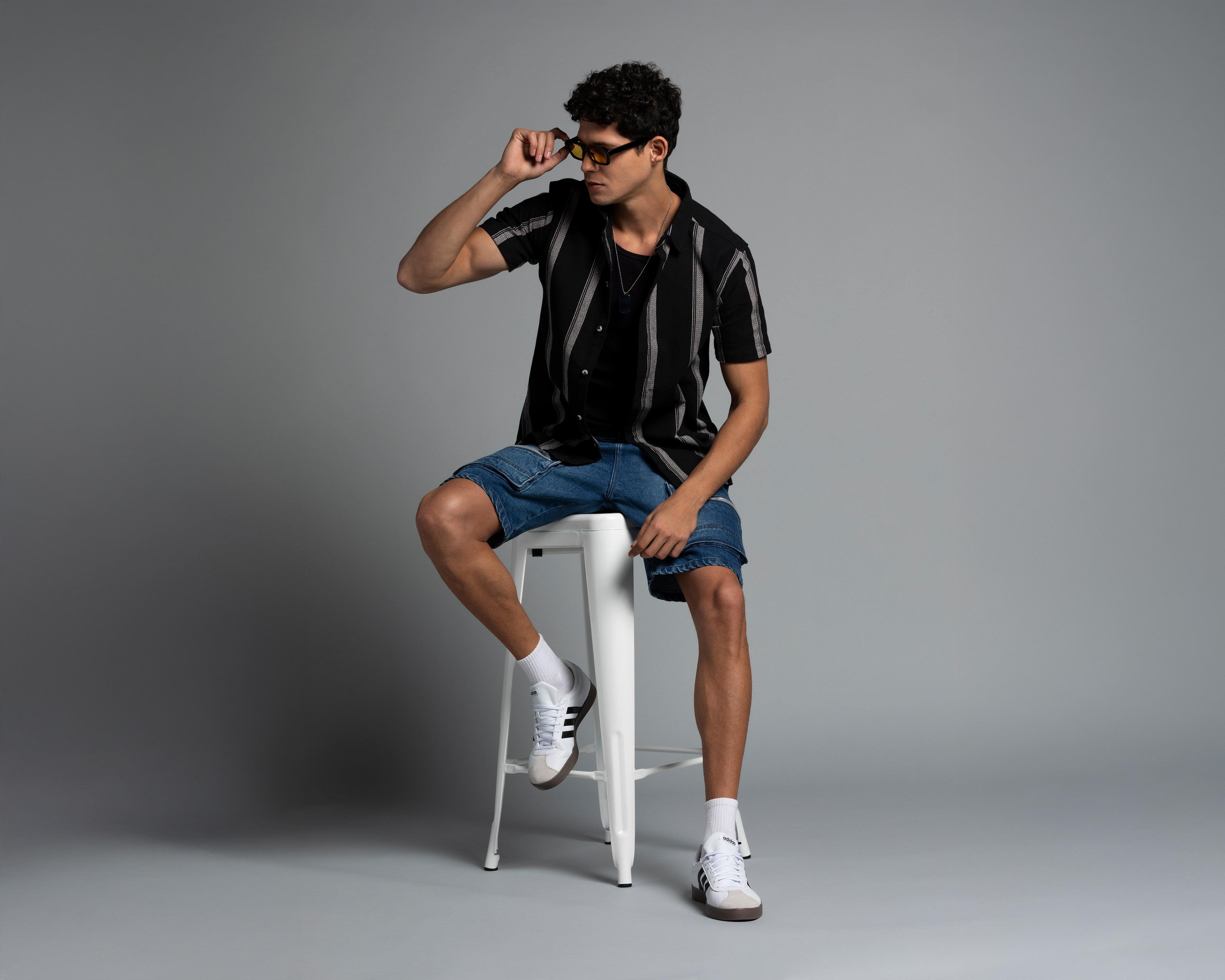 Foto 2 | Camisa de Moda Strona Regular a Rayas para Hombre