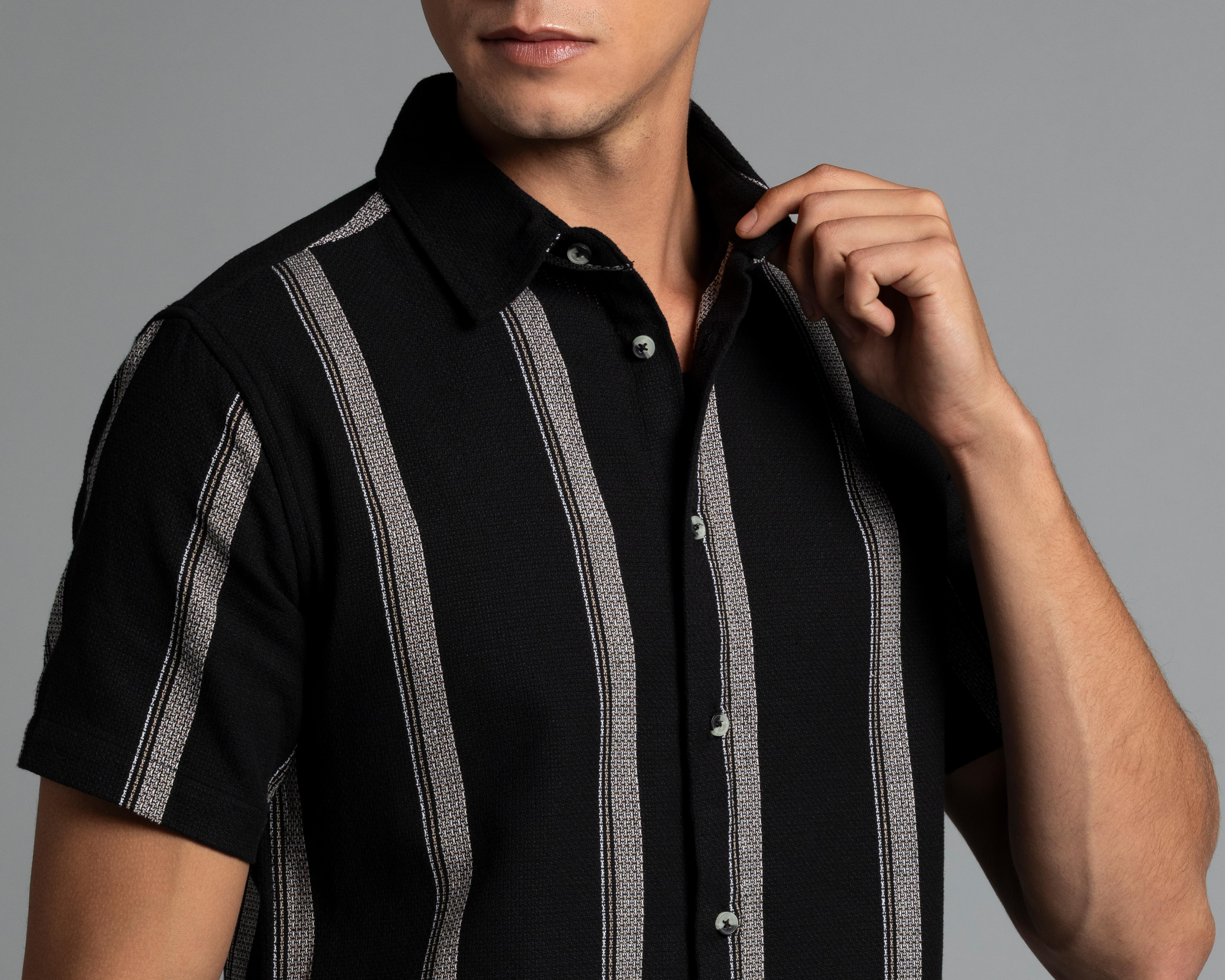 Foto 4 | Camisa de Moda Strona Regular a Rayas para Hombre