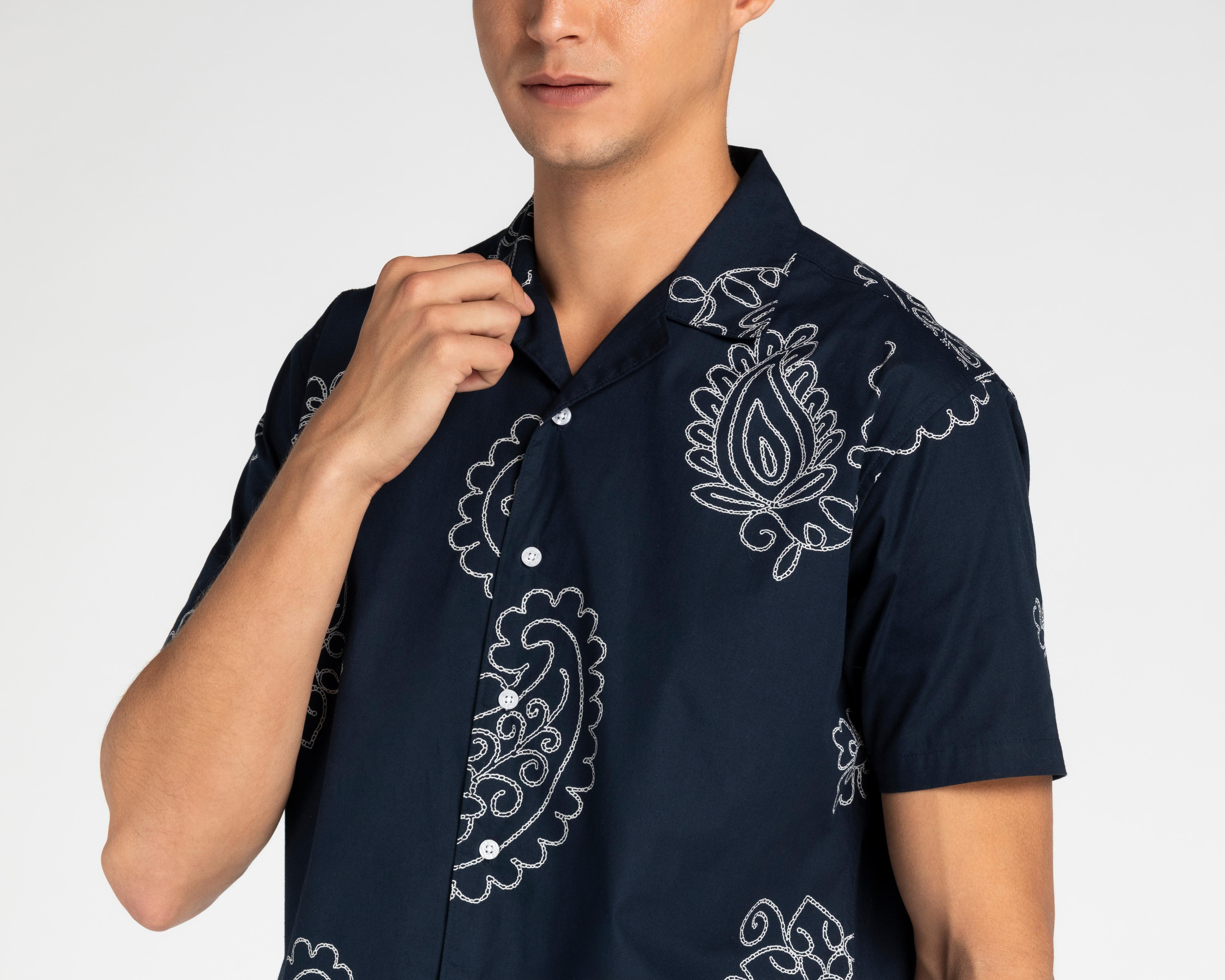 Foto 4 pulgar | Camisa de Moda de Algodón Porto Sur Regular Fit Estampada para Hombre