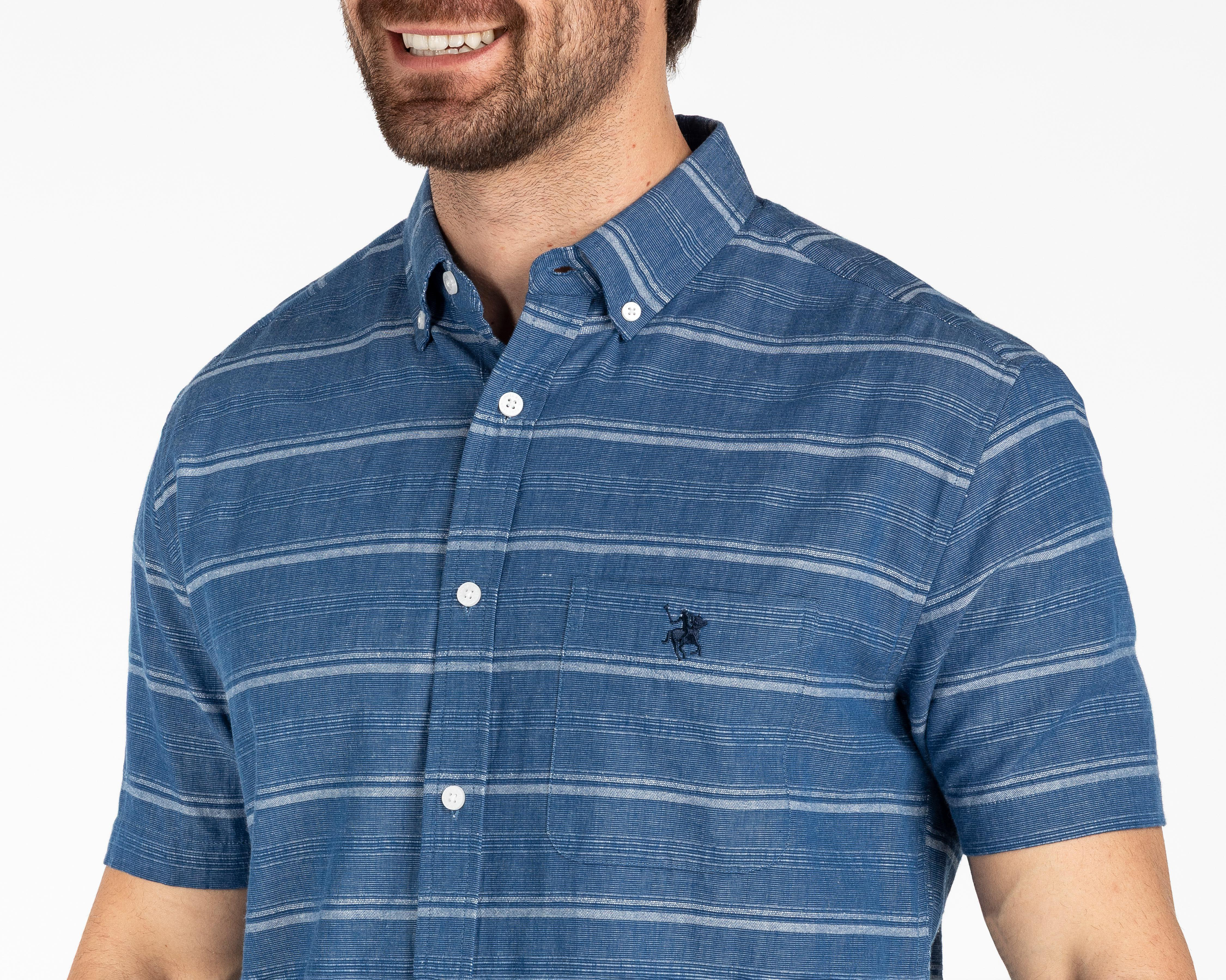Foto 4 pulgar | Camisa Casual de Algodón York Team Polo Club Regular a Rayas para Hombre