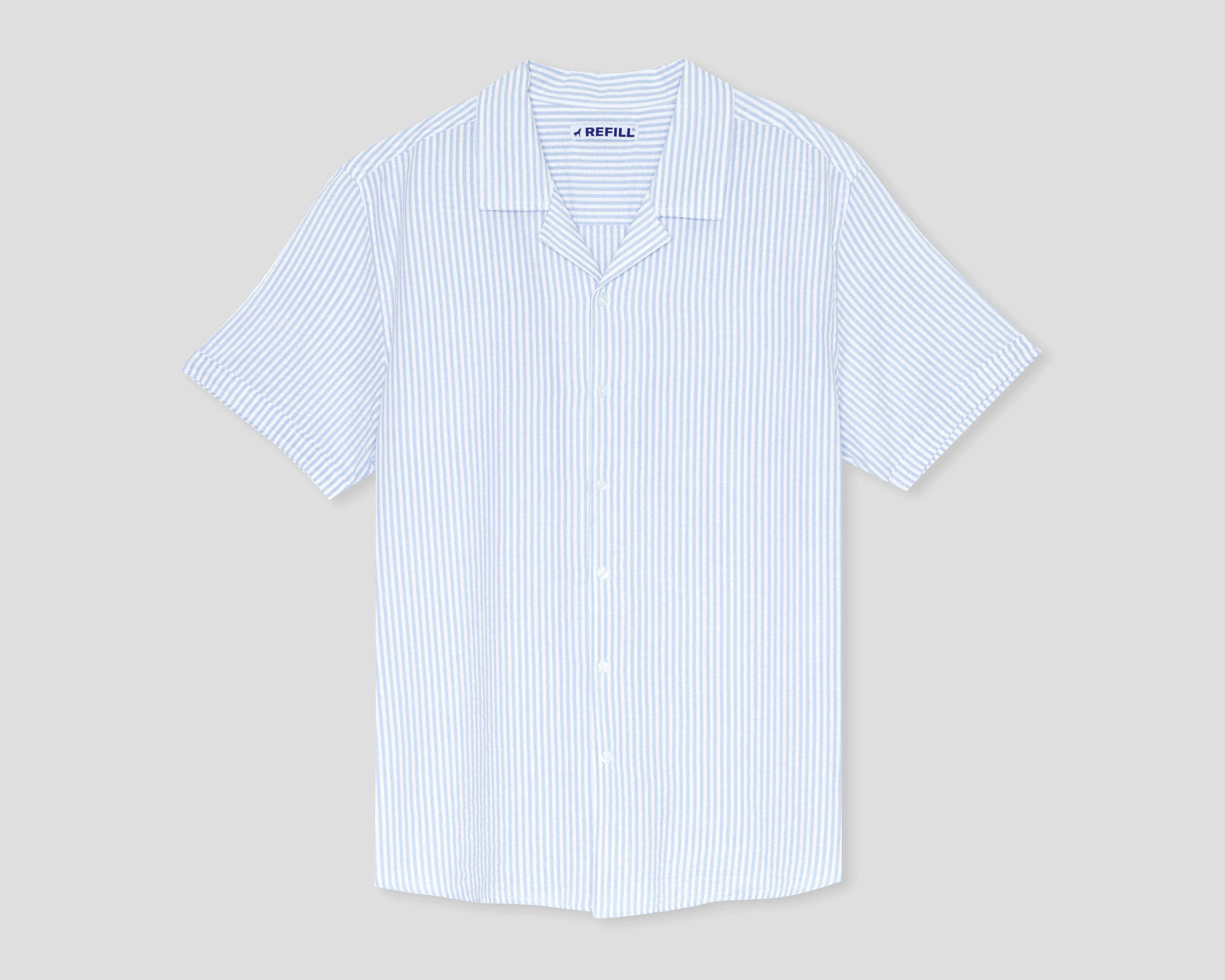 Foto 2 pulgar | Camisa Casual de Algodón Refill Regular a Rayas para Hombre