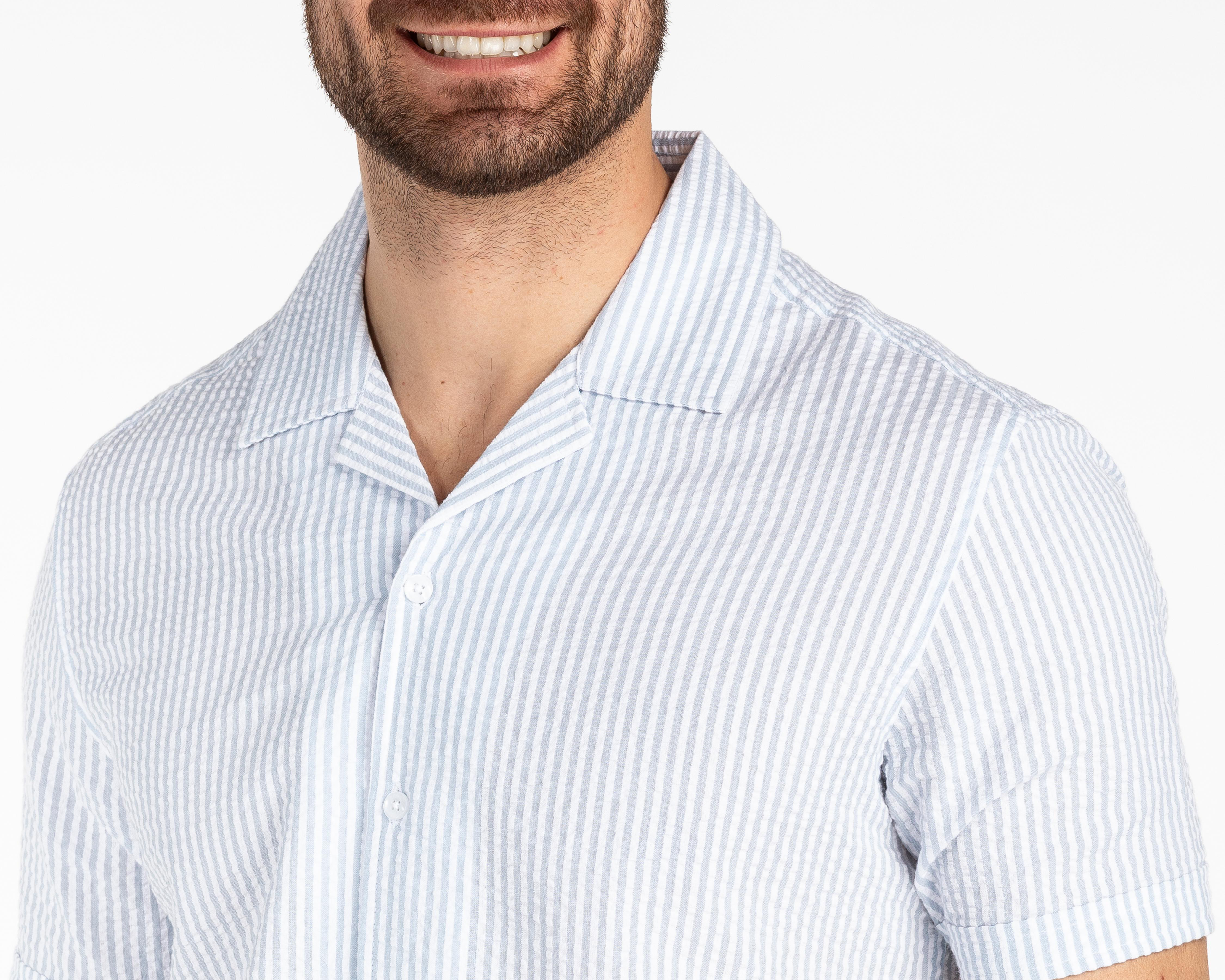 Foto 4 | Camisa Casual de Algodón Refill Regular a Rayas para Hombre