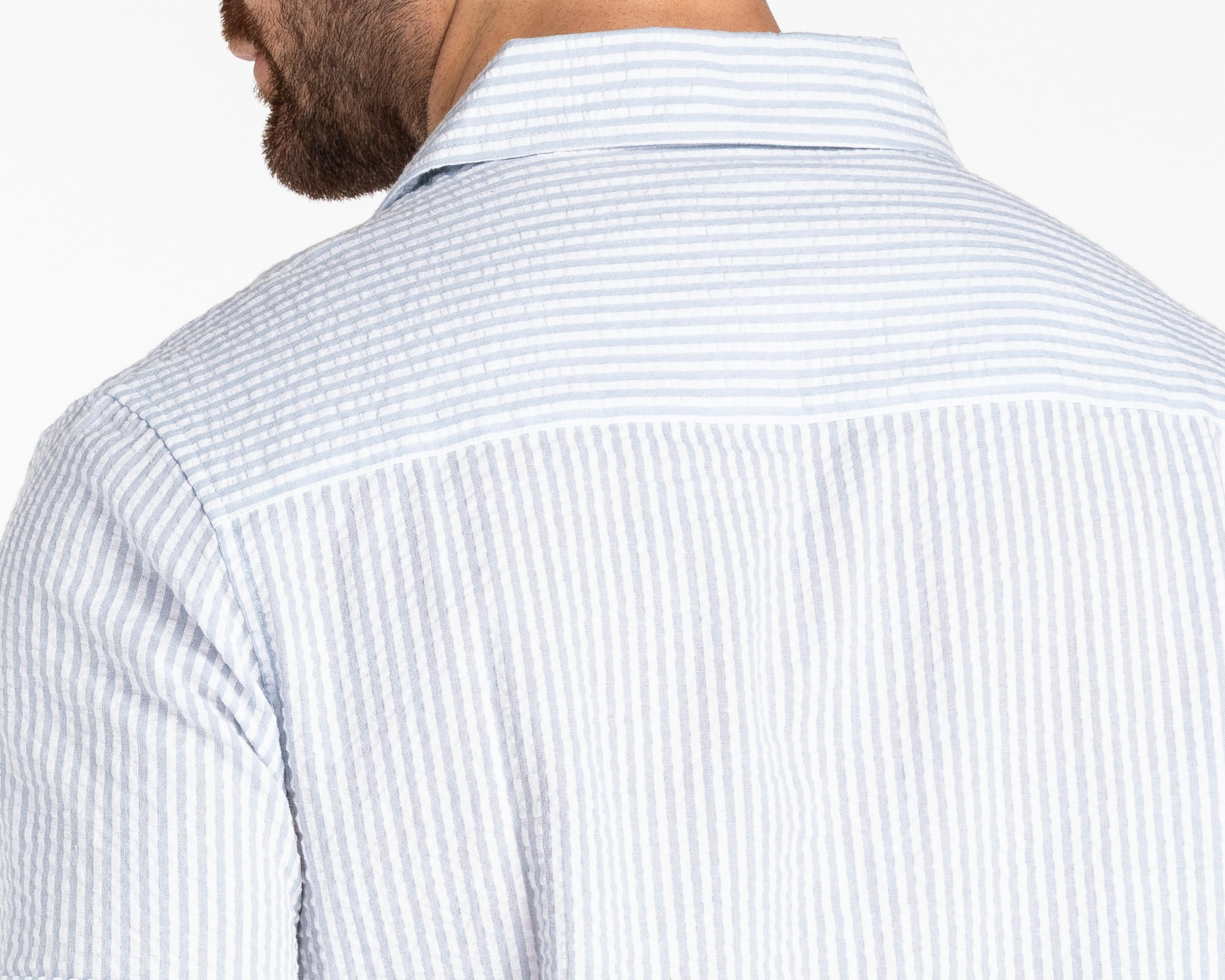 Foto 6 pulgar | Camisa Casual de Algodón Refill Regular a Rayas para Hombre