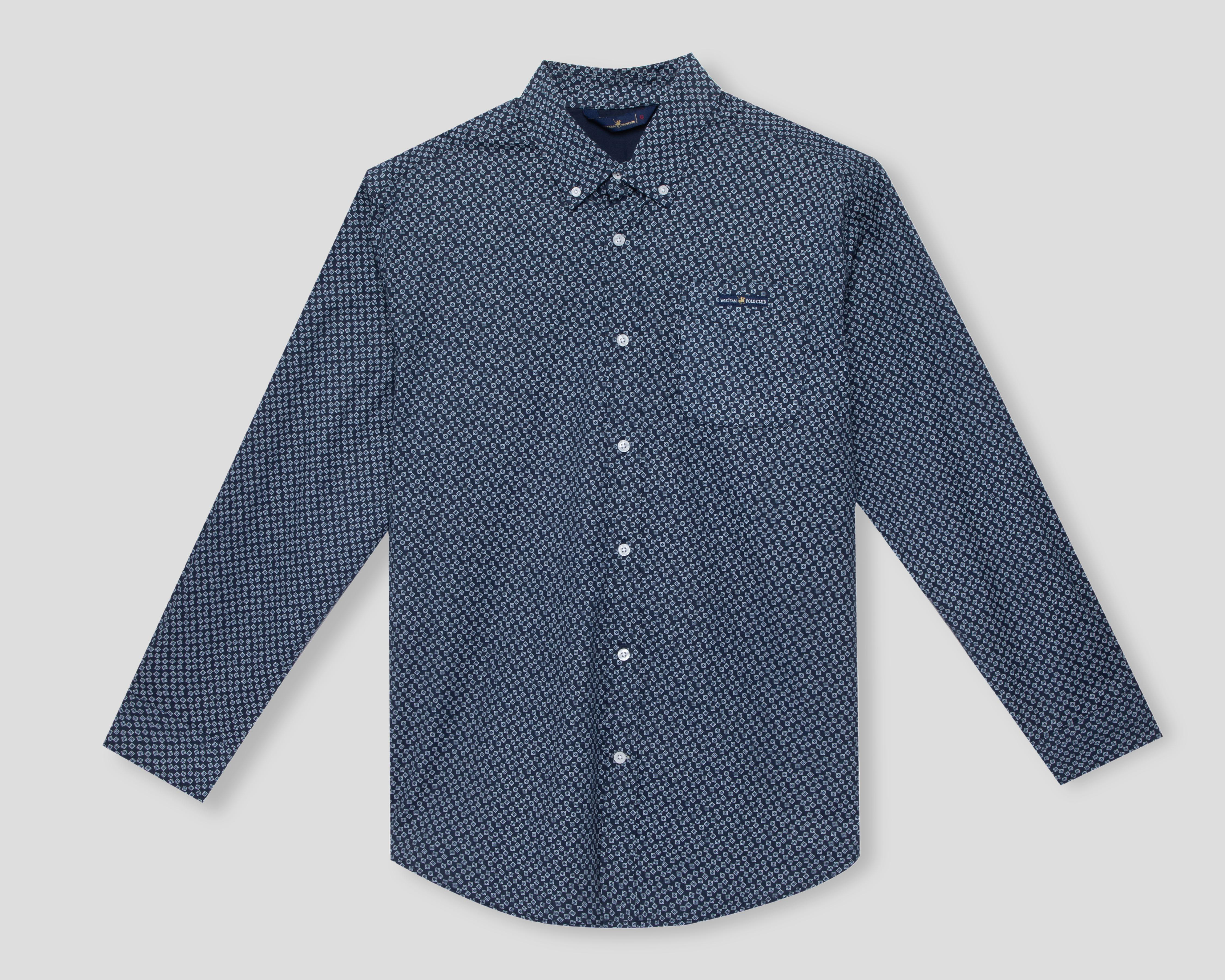 Camisa Casual York Team Polo Club Regular Fit Estampada para Hombre