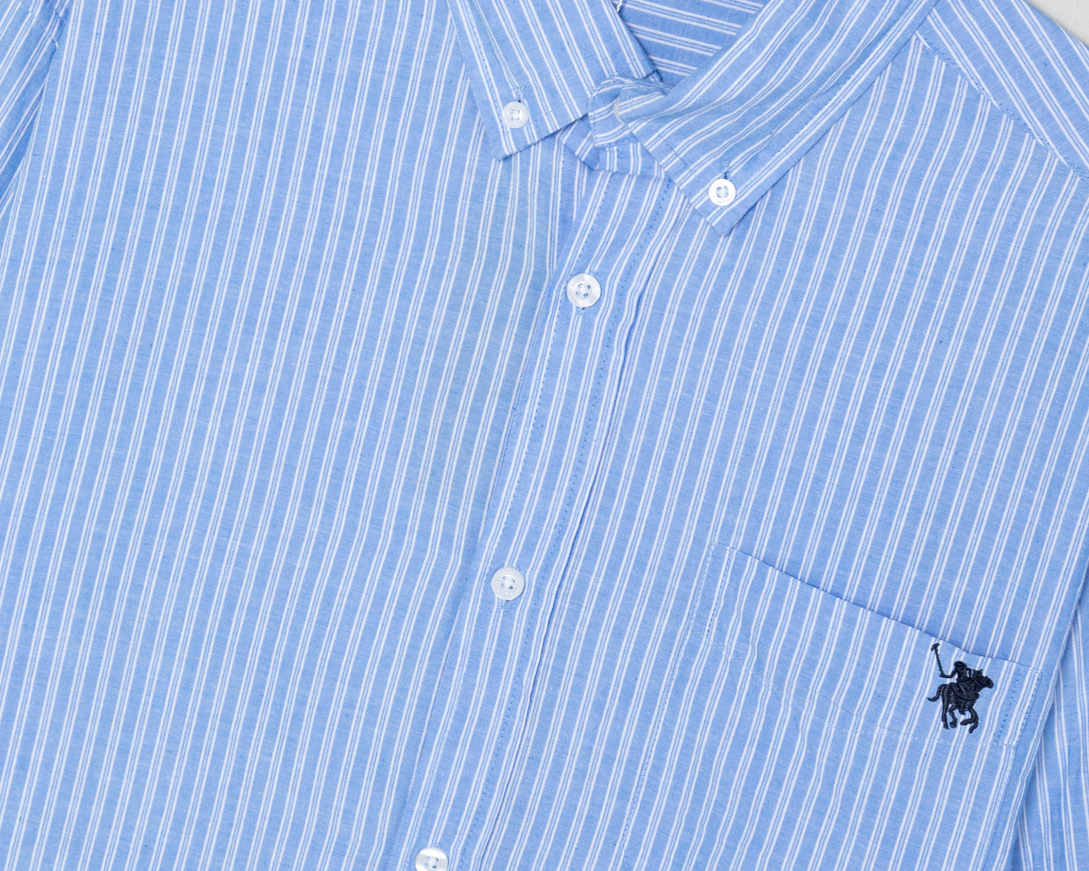 Foto 3 | Camisa Casual de Algodón York Team Polo Club Regular a Rayas para Hombre