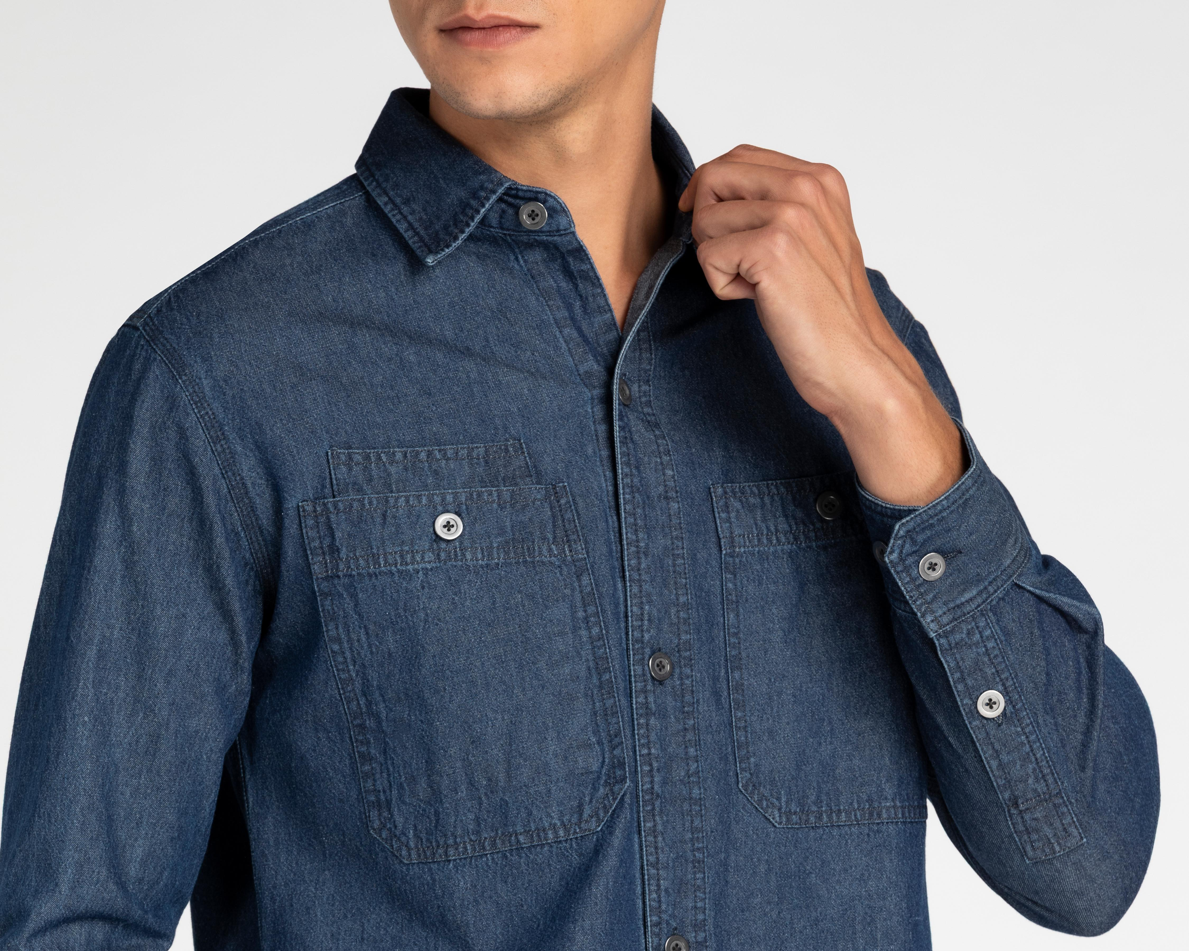 Foto 4 | Camisa de Algodón Refill Regular Lisa para Hombre