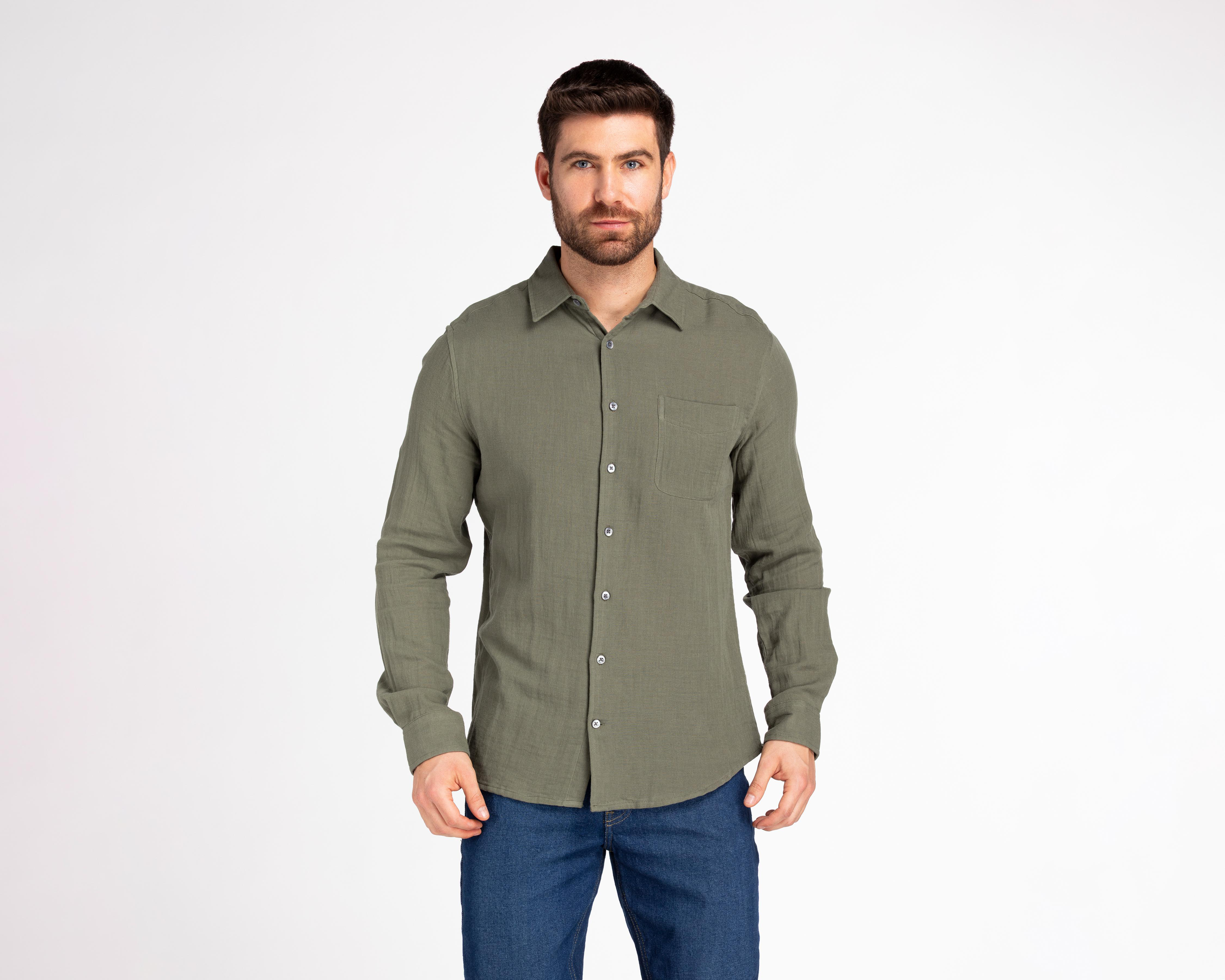 Foto 2 pulgar | Camisa Casual de Algodón Refill Regular Fit para Hombre